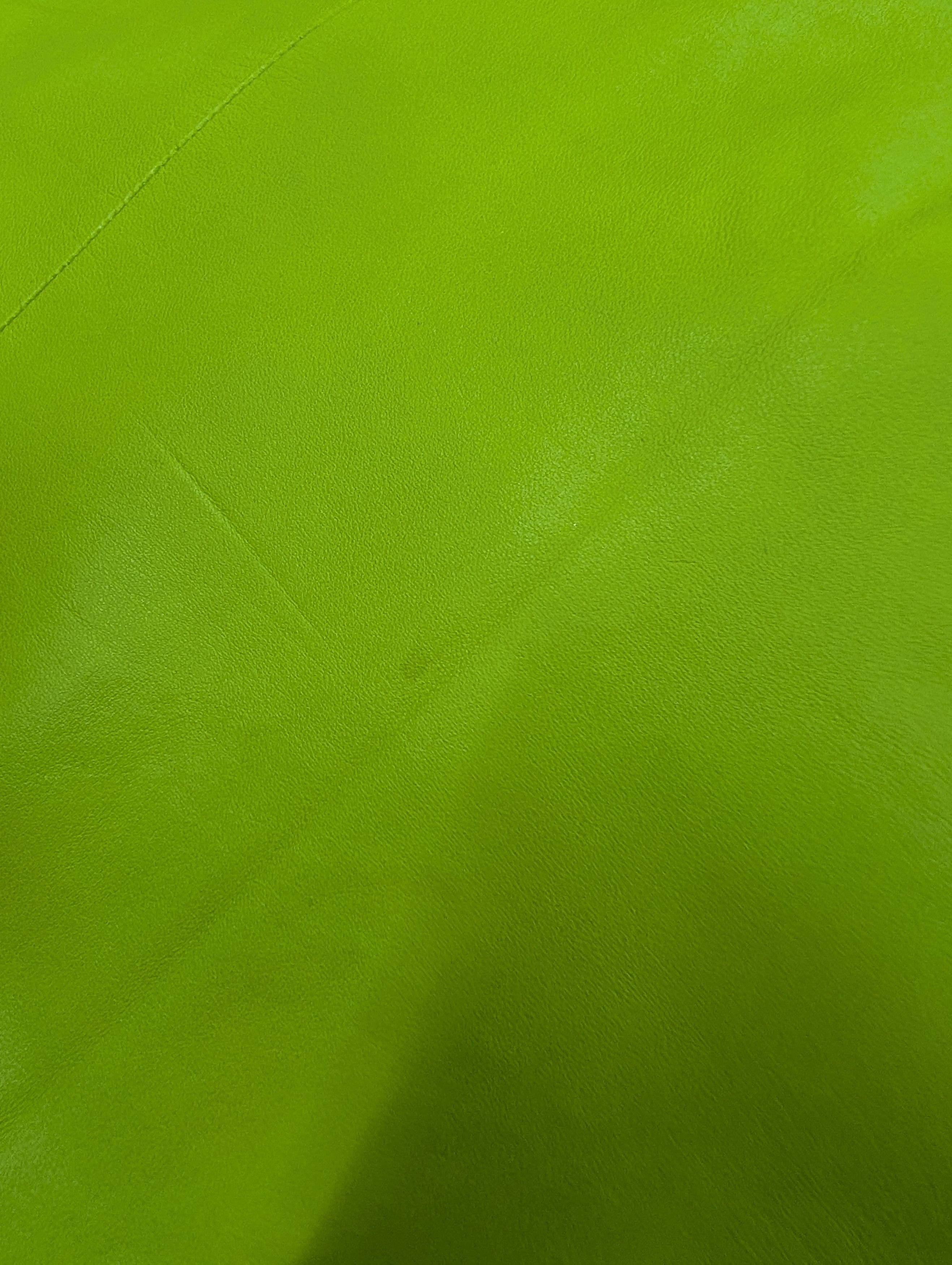 Ralph Lauren Ralph Lauren Lime Green V-Neck Leather Sleevless Dress Size XS / US 0-2 / IT 36-38 - 8 Thumbnail