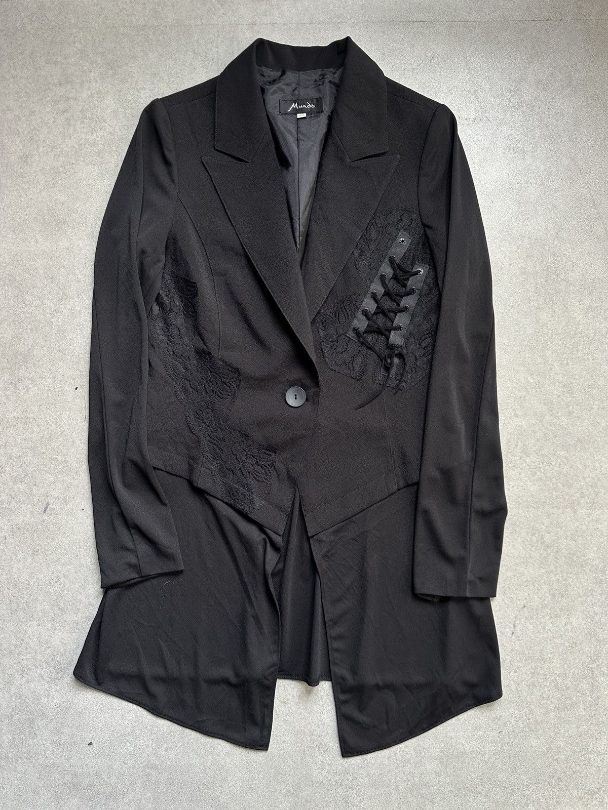 Dolce & Gabbana DG vibe- Korea Design - Mundo Gothic Lace-Up Long Blazer Size S / US 4 / IT 40 - 3 Thumbnail