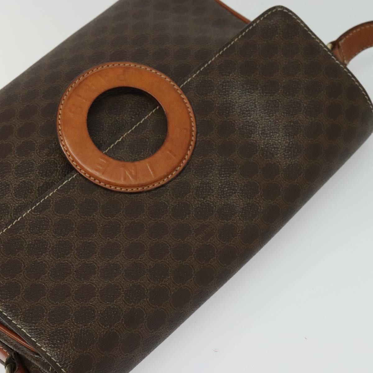 Celine CELINE Macadam Canvas Shoulder Bag Pvc Leather Brown Gold Size ONE SIZE - 6 Thumbnail