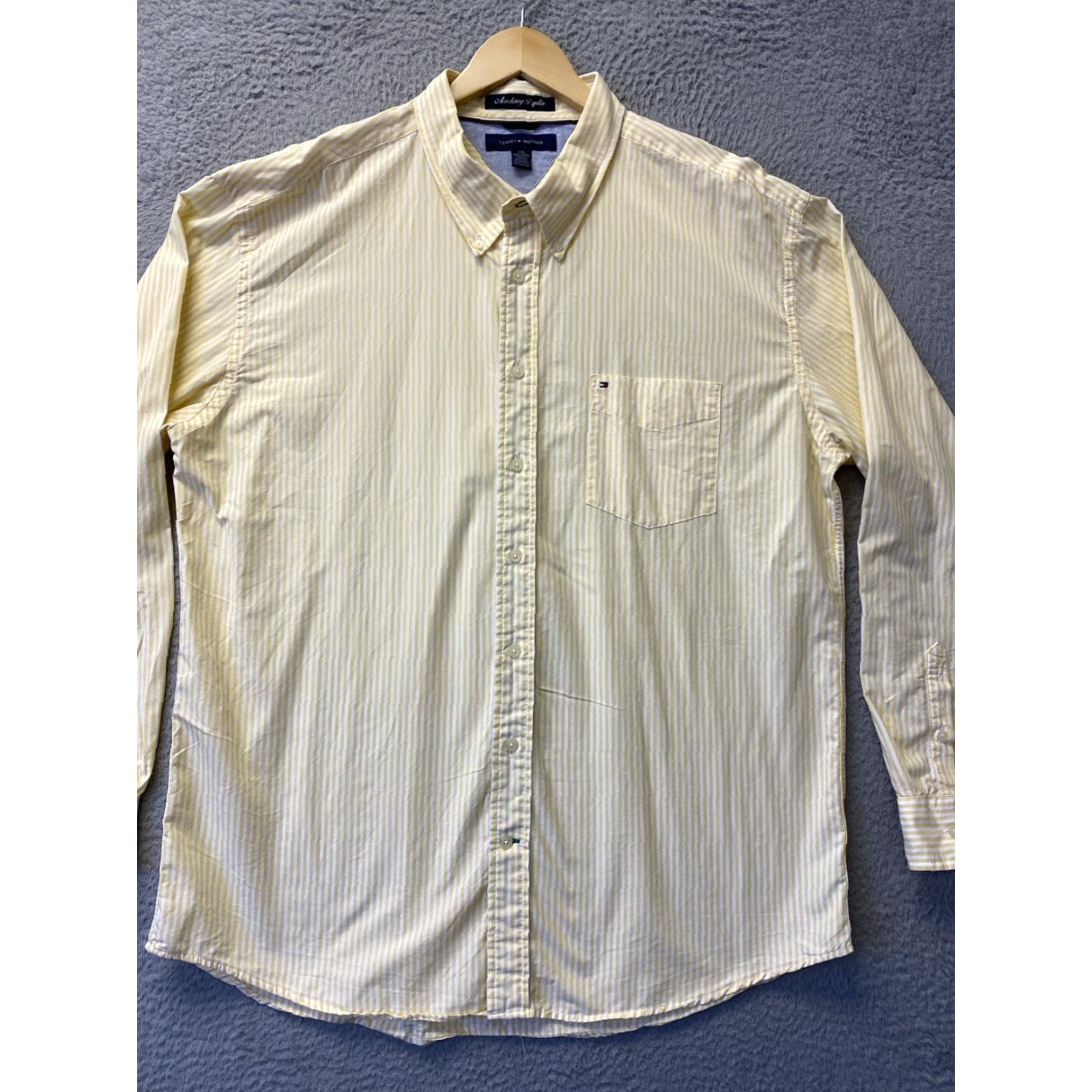 Tommy Hilfiger TOMMY HILFIGER Striped Casual Button-Up Shirt 2XL Yellow Long Sleeve Mens Size US XXL / EU 58 / 5 - 2 Thumbnail