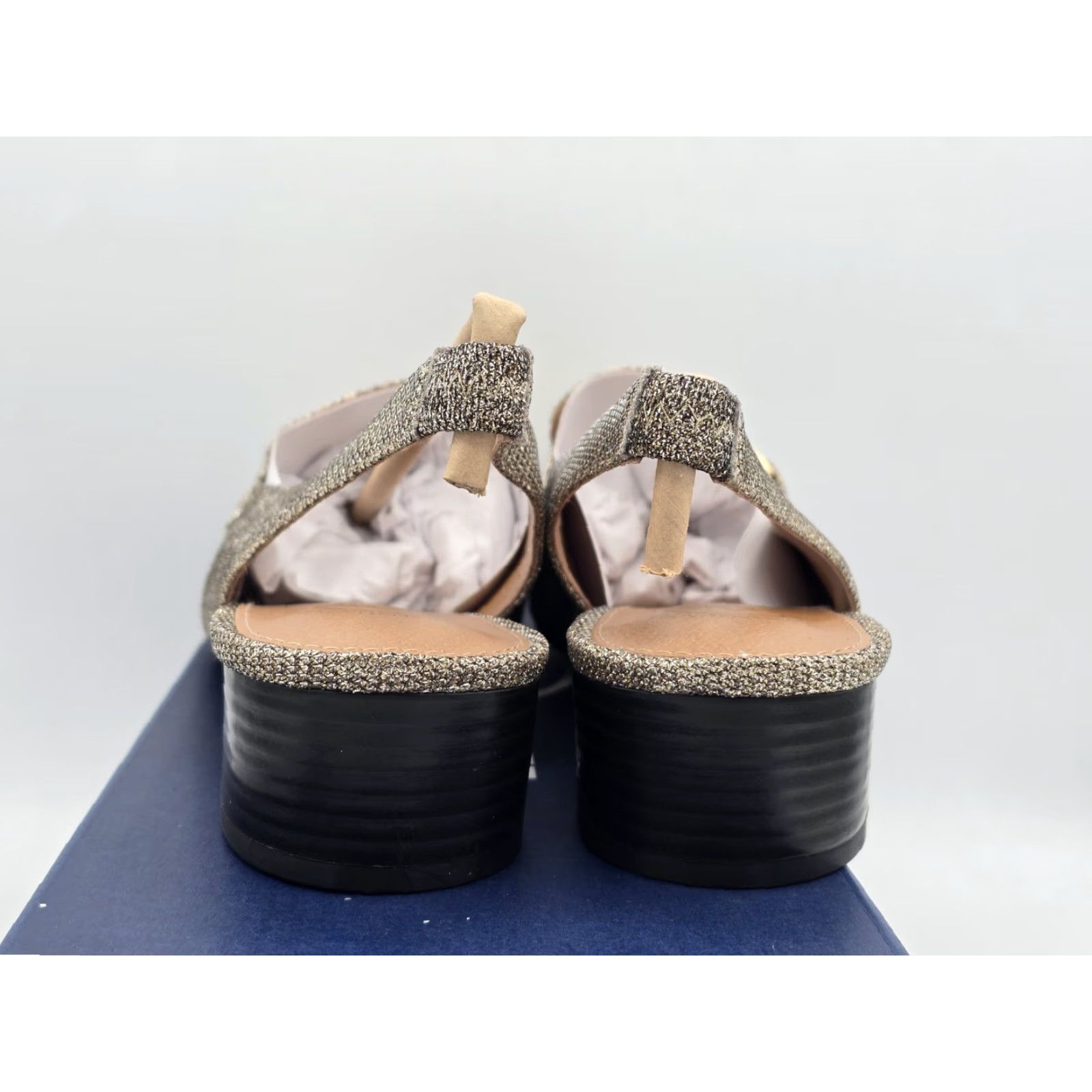 Vintage White Mountain Slingback Heels Women’s Gold Glitter Sz 10 M NIB - 90s? Size US 10 / IT 40 - 6 Thumbnail