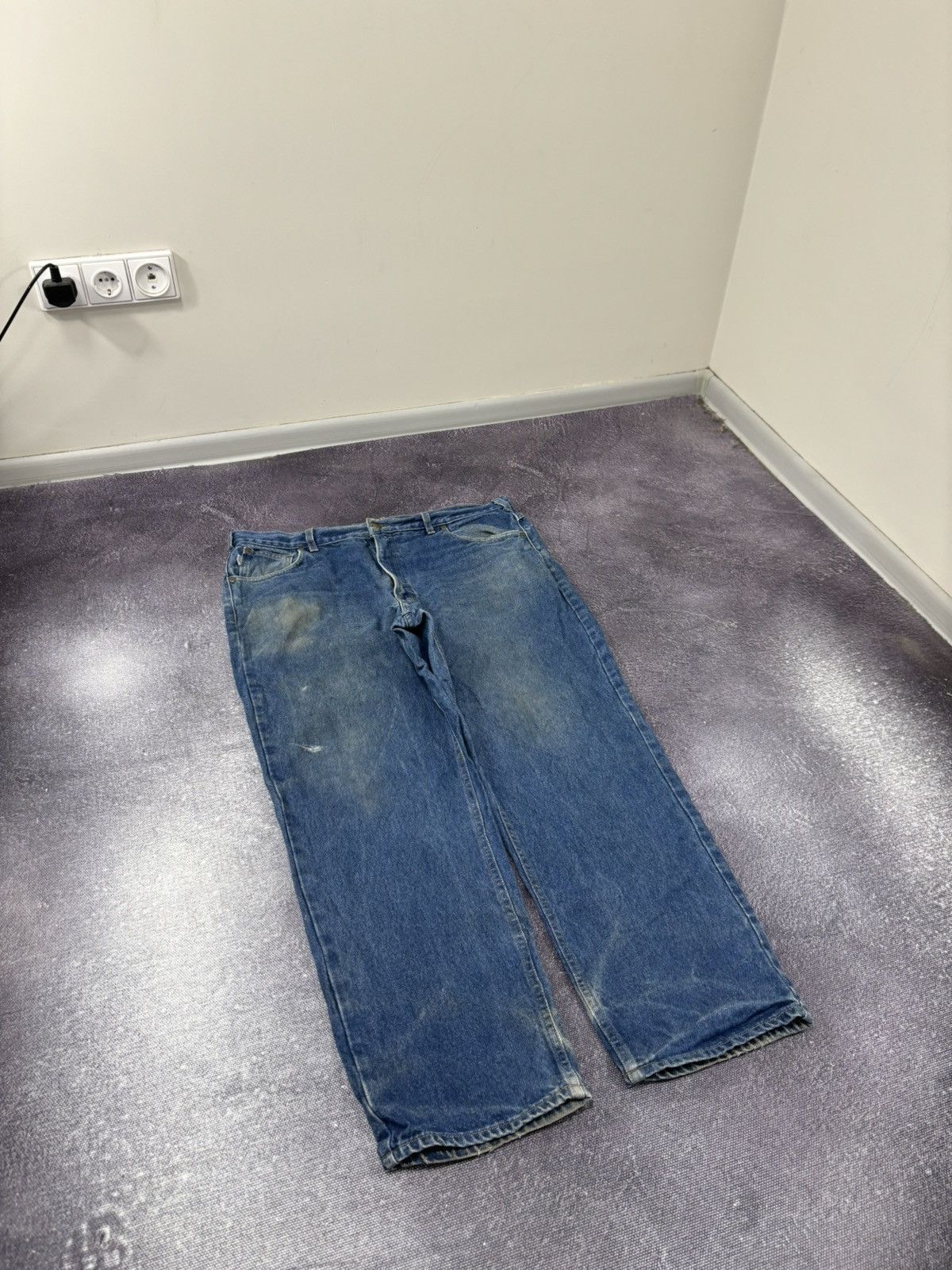 Carhartt Vintage 90s Carhartt USA Work Blue Denim Skate Baggy Jeans Size US 40 / EU 56 - 7 Thumbnail