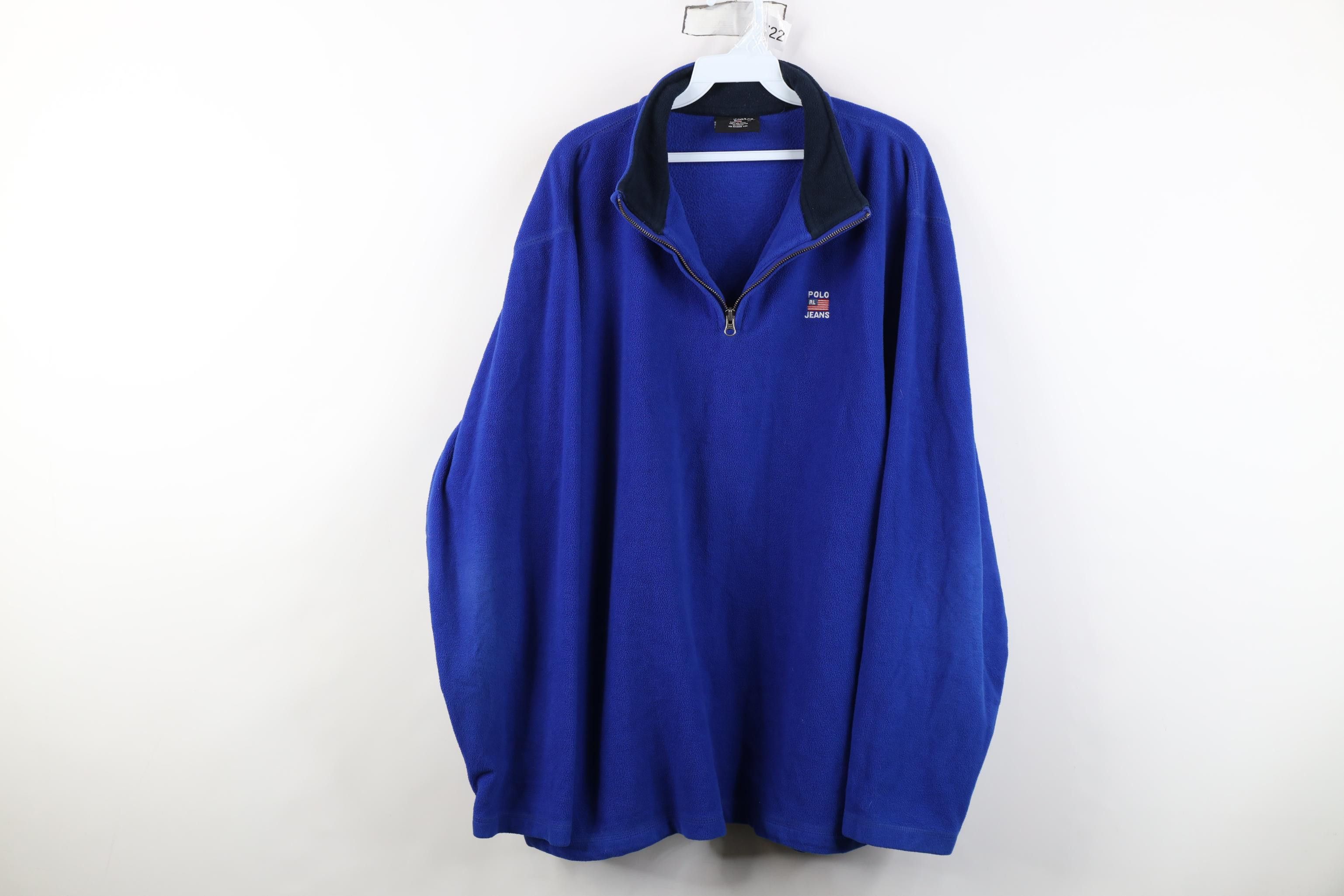 Polo Ralph Lauren Vintage 90s Ralph Lauren Flag 1/4 Zip Pullover Sweater Size US XL / EU 56 / 4 - 1 Thumbnail