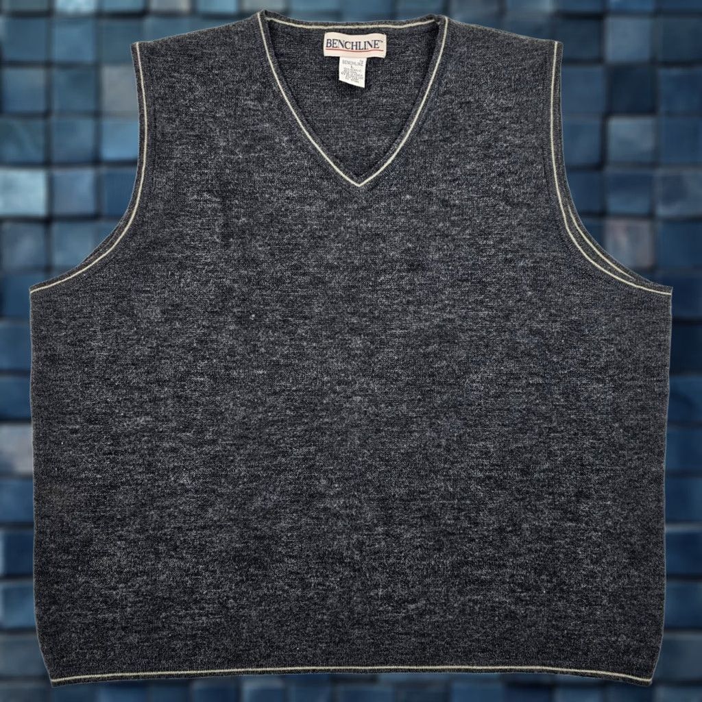 Vintage Vtg Benchline Vest Men L Gray Wool Blend Sleeveless V Neck Heathered Washable Size US L / EU 52-54 / 3 - 1 Thumbnail