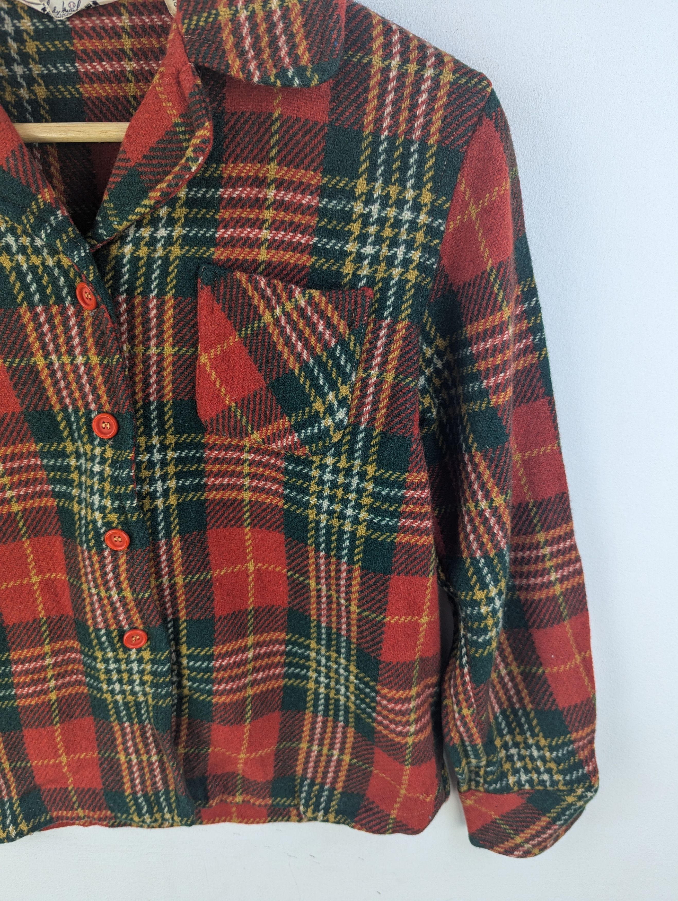 Flannel × Vintage Vintage Wool Shirt Button Up Checkered Scotland Pattern Size M / US 6-8 / IT 42-44 - 4 Thumbnail