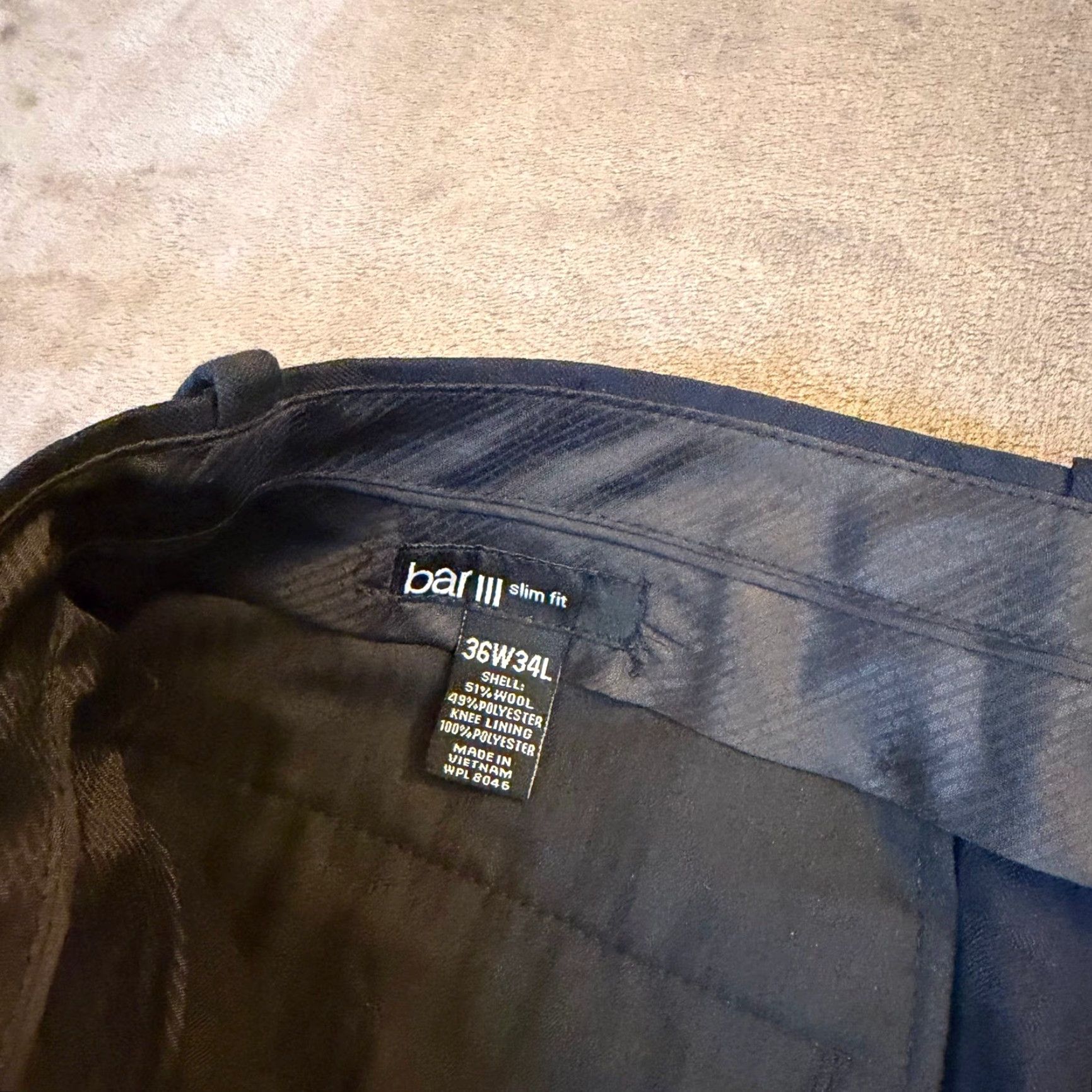 Bar III Bar III Slim Fit Navy Blue Dress Pants Wool Blend Men's 36W 34L Nwt Wool Poly Dress Pants Bar III Men’s Slim Pants Navy Blue Workwear Casual 90s? Size US 36 / EU 52 - 2 Thumbnail