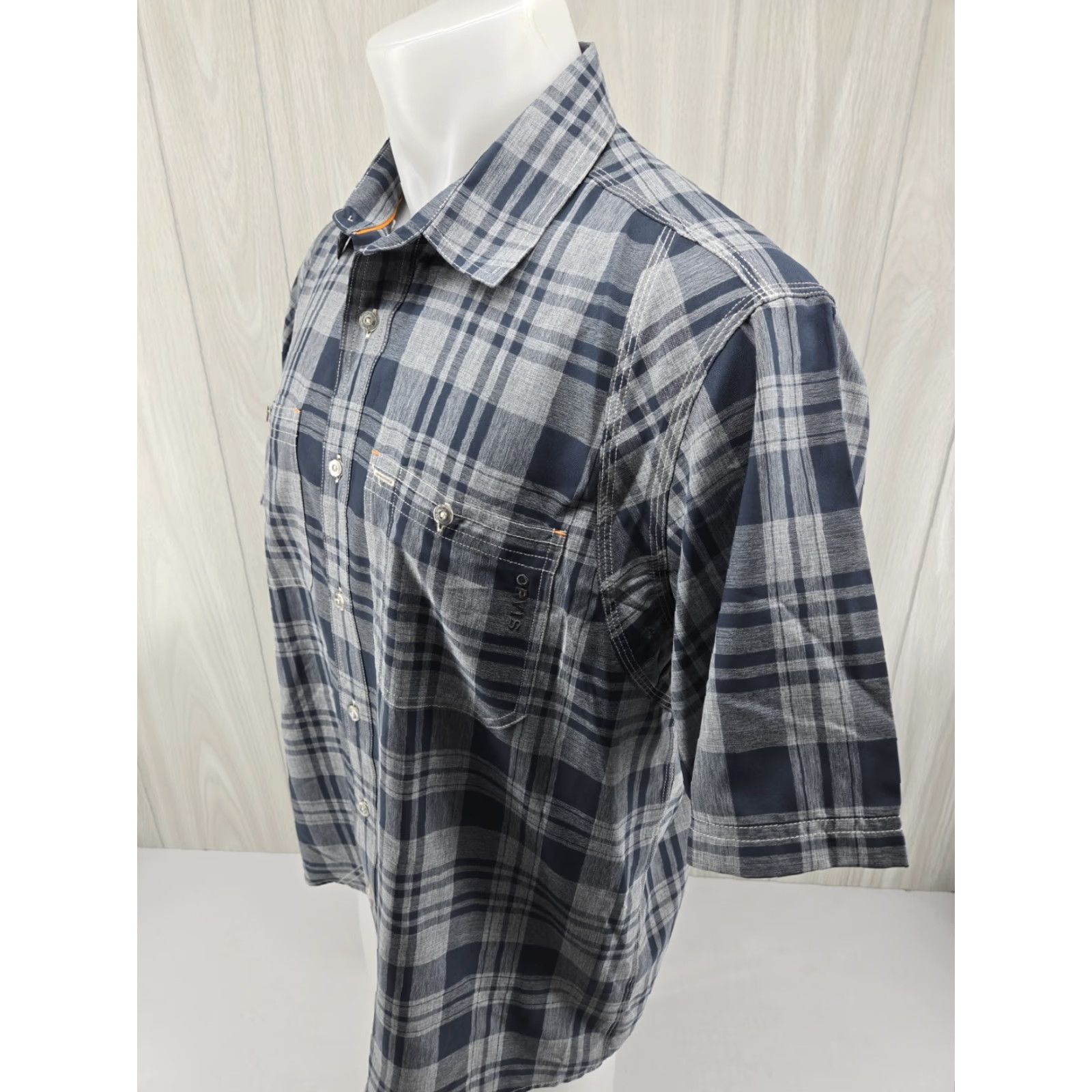 Orvis Orvis Active Fit Button Up Short Sleeve Shirt Blue Plaid Large Polyester Men’s Pepperdine? Size US L / EU 52-54 / 3 - 4 Thumbnail