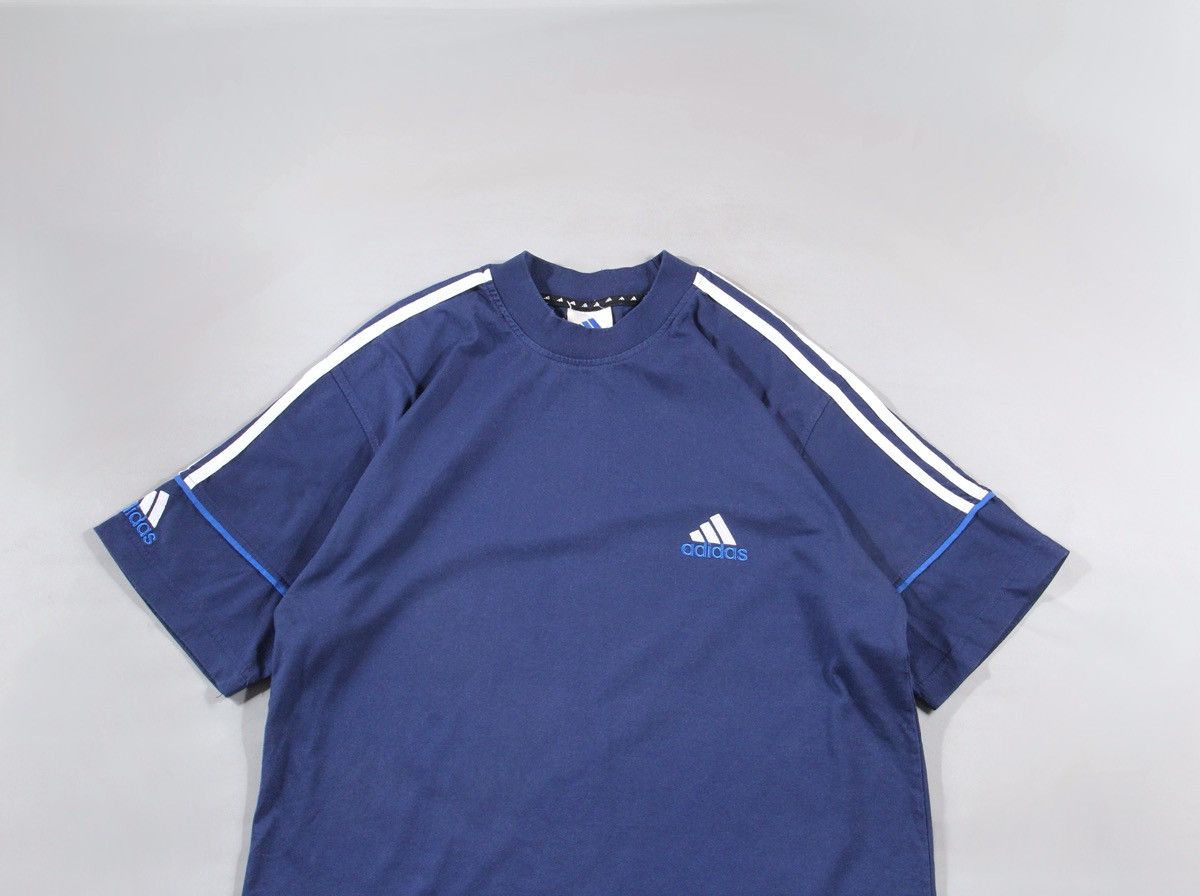 Adidas Adidas Vintage 90s Cotton Blue Tee T Shirt Soccer Football L Size US L / EU 52-54 / 3 - 2 Thumbnail