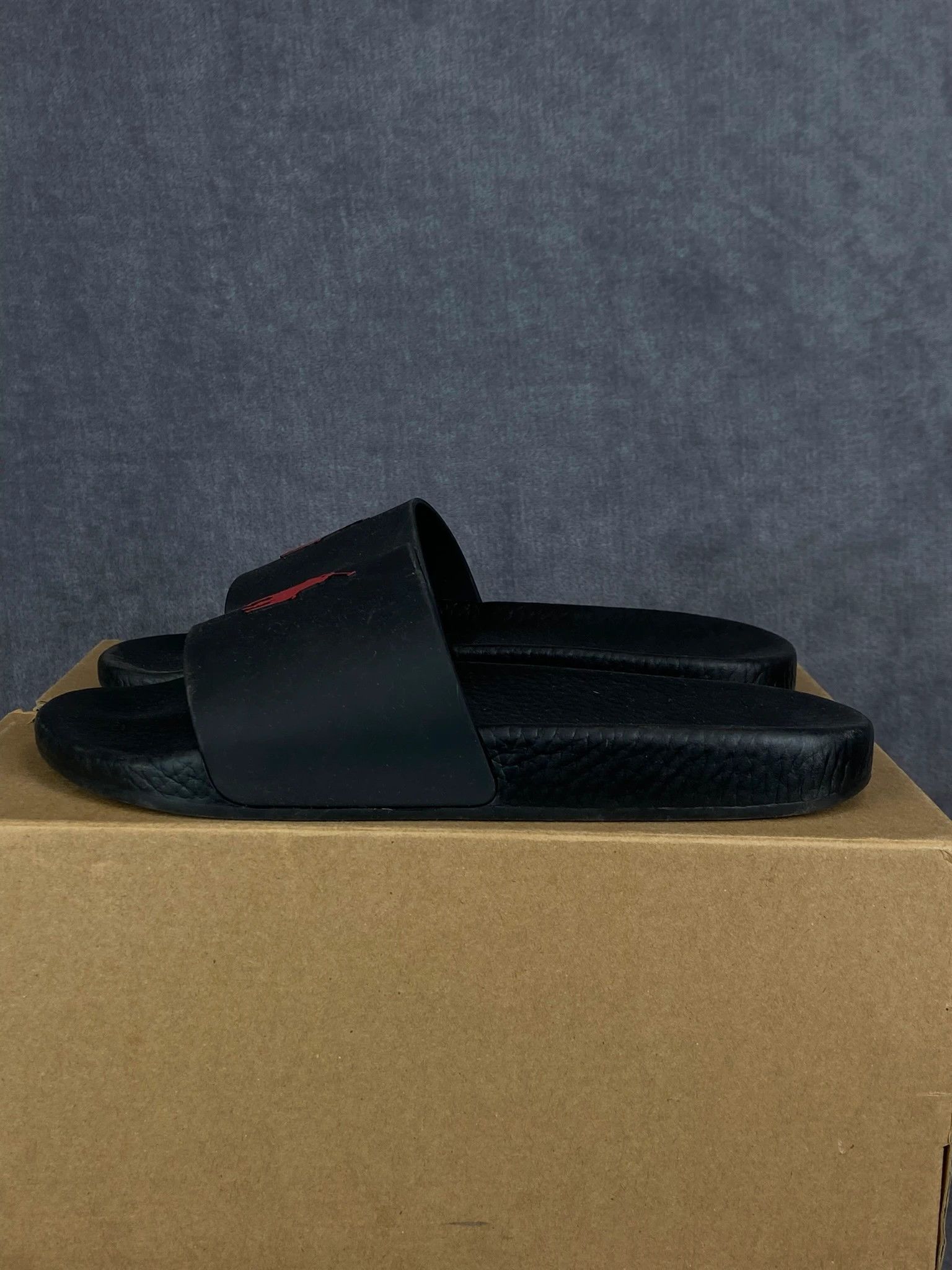 Polo Ralph Lauren Ralph Lauren Black Slides Red Polo Logo Size 40 Size US 7 / EU 40 - 2 Thumbnail