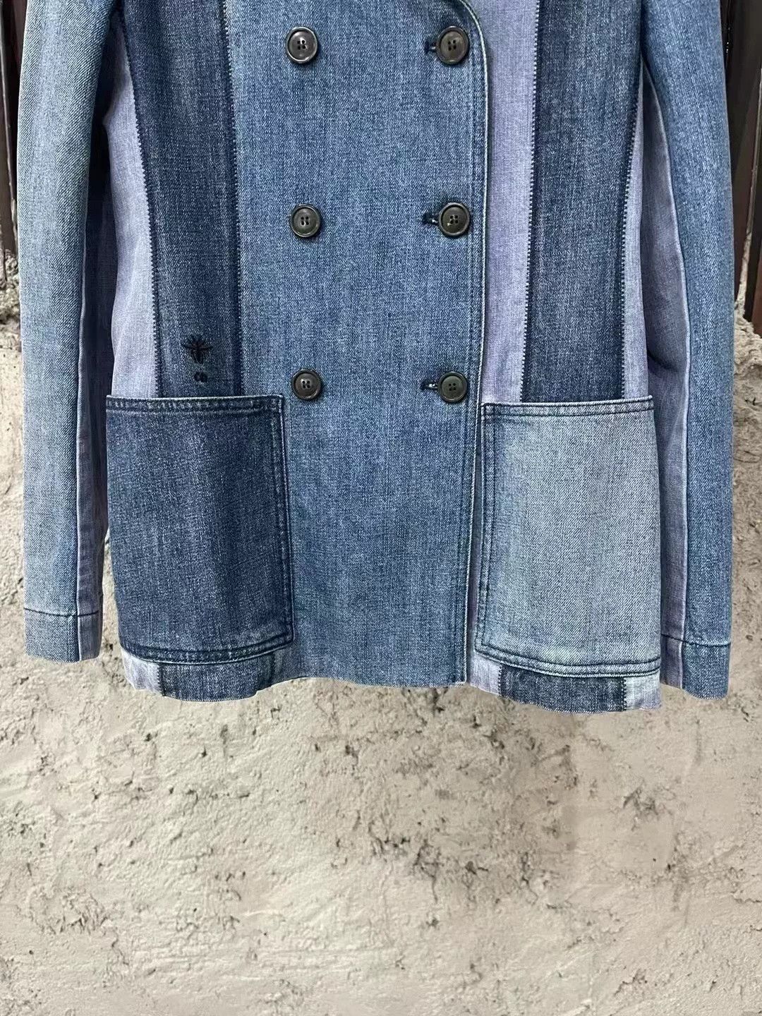 Dior Dior Double-Breasted Denim Blazer Size US S / EU 44-46 / 1 - 4 Thumbnail