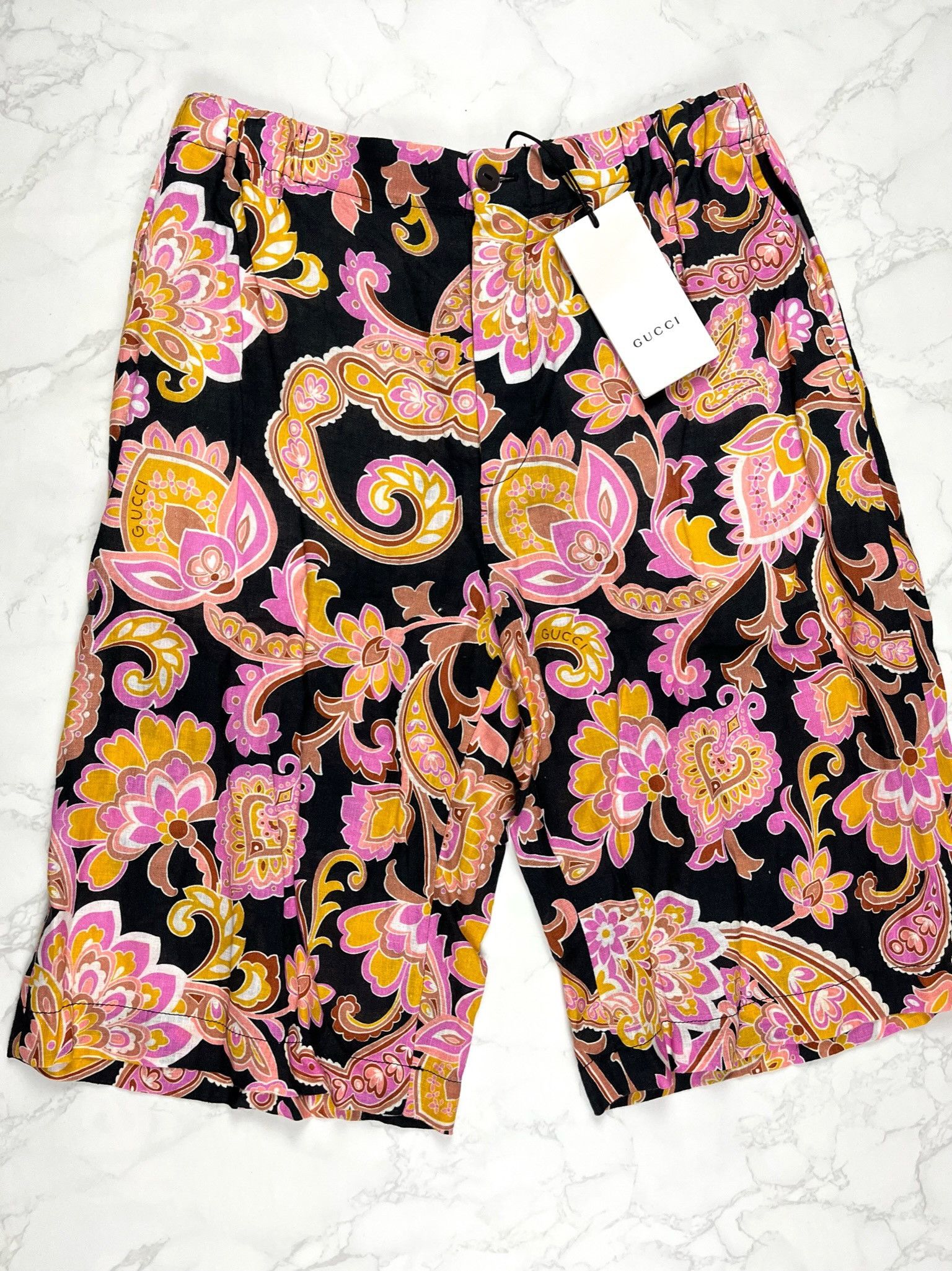 Gucci 🔥60% OFF🔥 [SALE] Gucci Paisley Print Linen Shorts Size US 28 / EU 44 - 7 Thumbnail