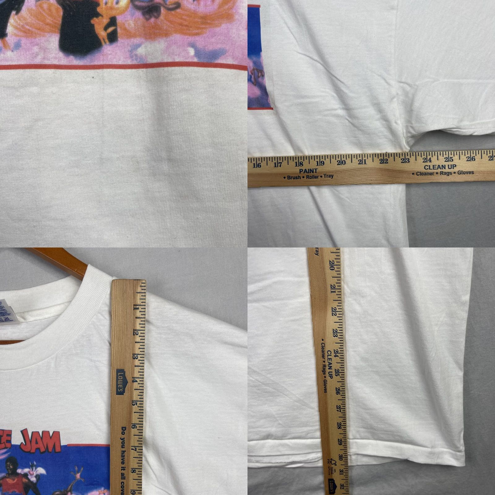 Hanes VINTAGE Space Jam Shirt Men XL Crew Neck White Cotton 90s Logo Graphic Print Hanes T-Shirt Size US XL / EU 56 / 4 - 9 Thumbnail