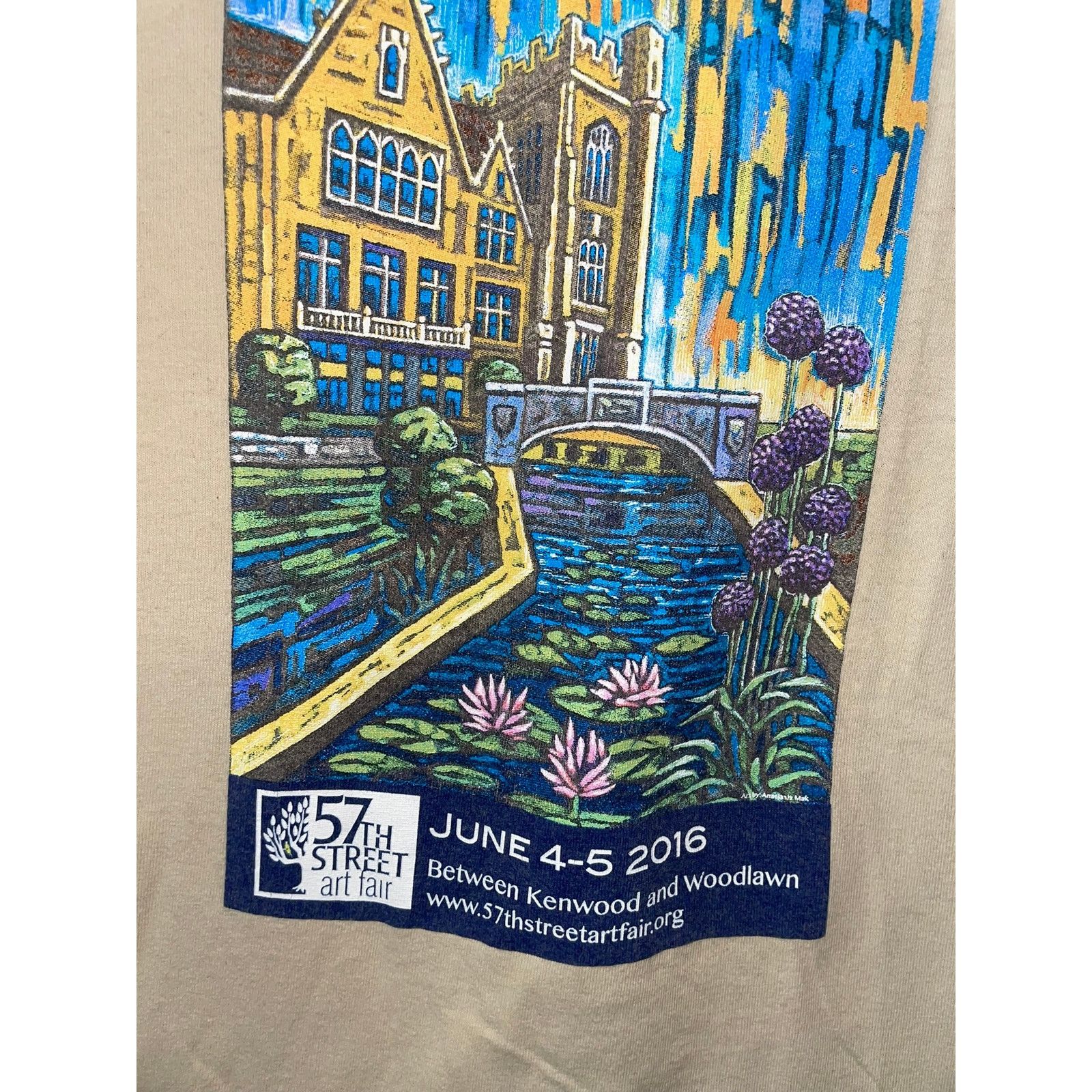 Gildan Chicago Art Fair Shirt 69th Annual Artwork Brown Tee Medium Size US M / EU 48-50 / 2 - 3 Thumbnail