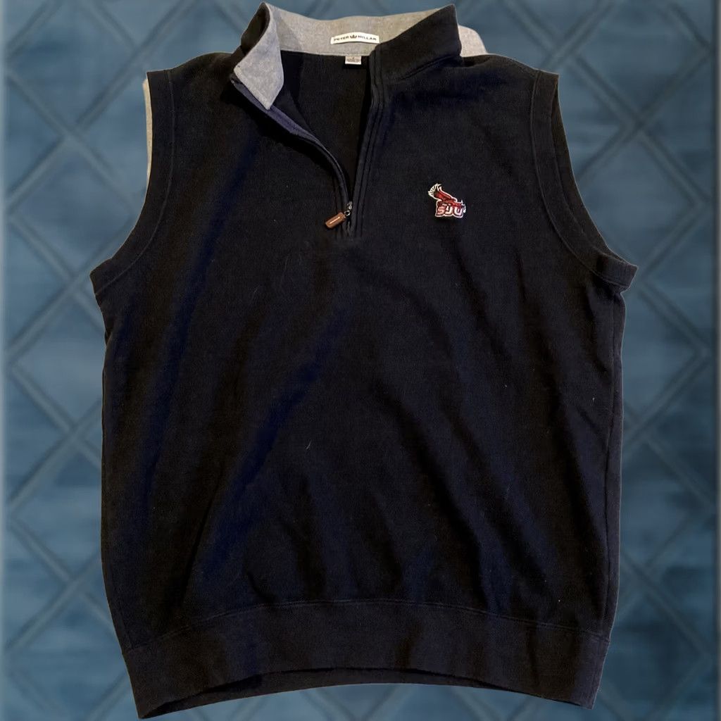 Peter Millar Peter Millar Saint Joseph's University SJU Hawks Cotton Quarter Zip Vest S Blue Men Size US S / EU 44-46 / 1 - 1 Thumbnail