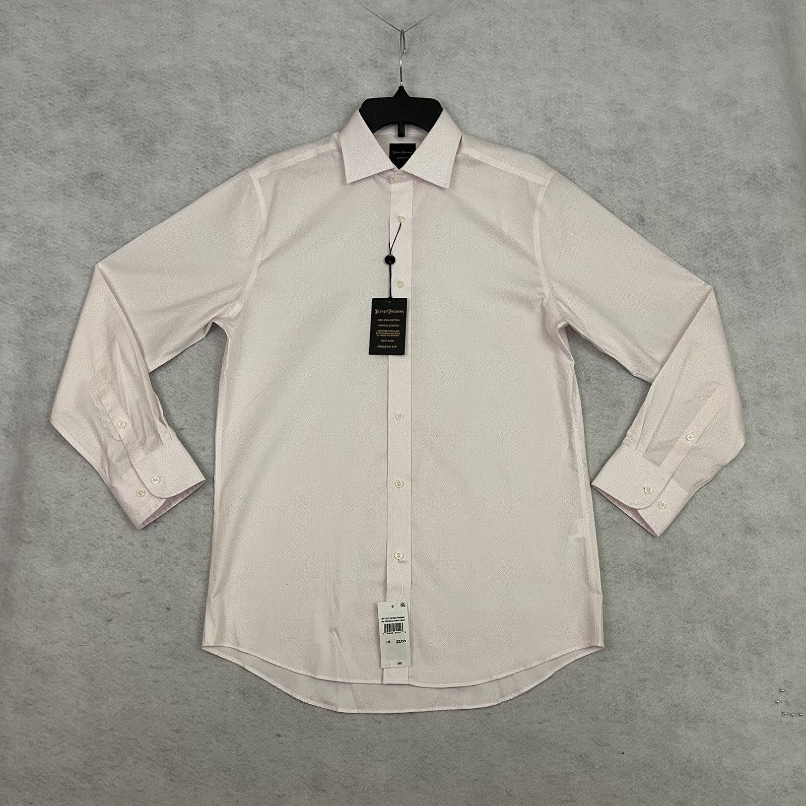 Hickey Freeman Hickey Freeman Dress Shirt Mens 15 32/33 Pink Modern Fit Size US M / EU 48-50 / 2 - 3 Thumbnail