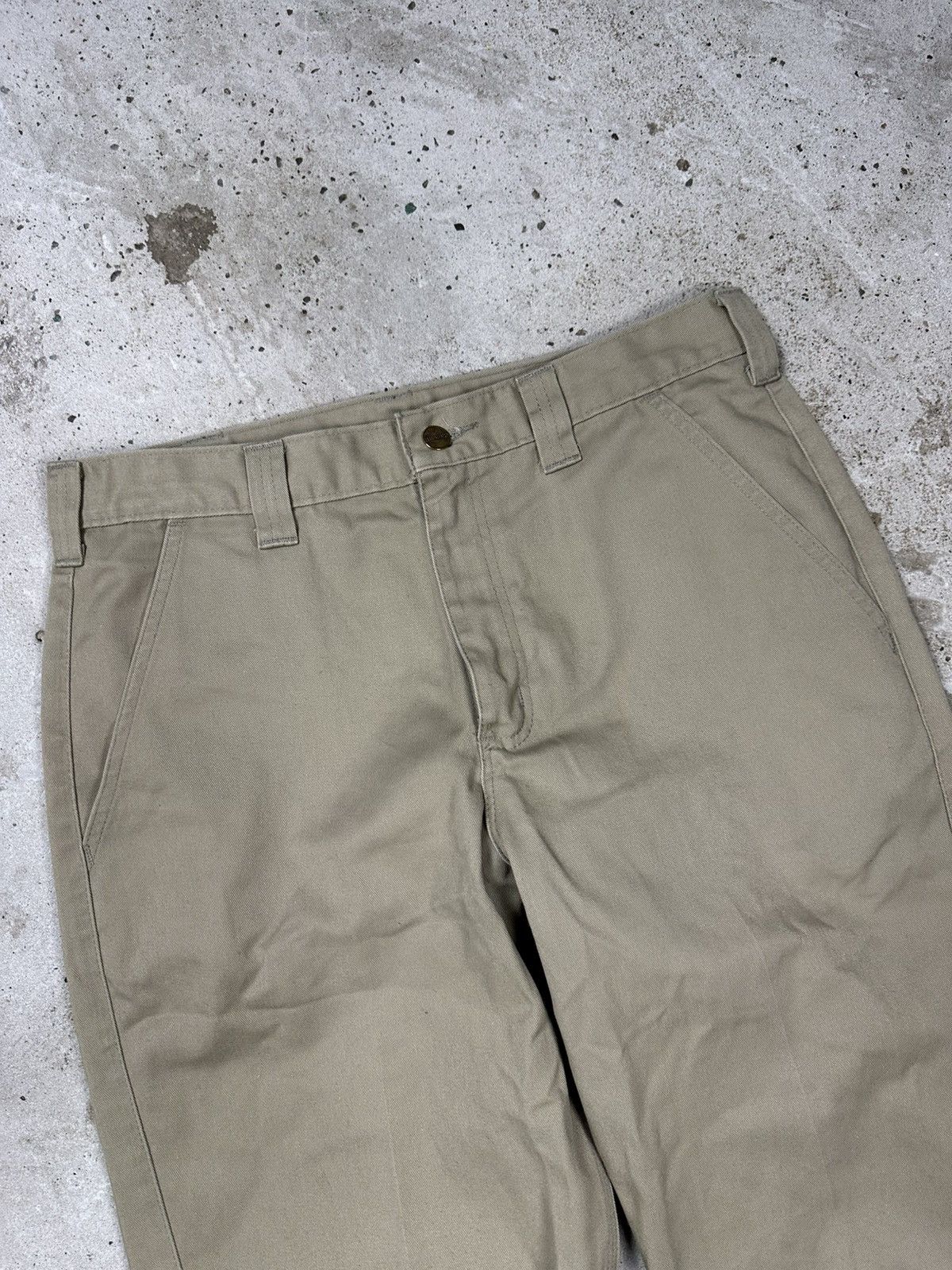 Carhartt × Vintage Vintage 90s Carhartt OG Workwear Beige Distressed Pants Size US 33 - 8 Thumbnail