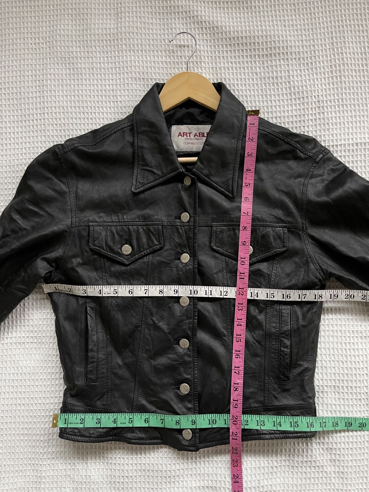 Japanese Brand Rare🔥Vintage ART ABLE Trucker Leather Jacket Size US S / EU 44-46 / 1 - 14 Thumbnail