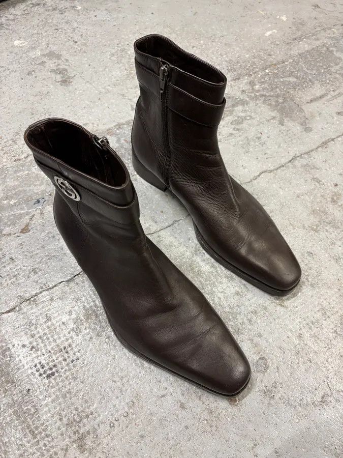 Gucci Gucci Brown Ankle Leather Boots Size US 7.5 / EU 40-41 - 3 Thumbnail