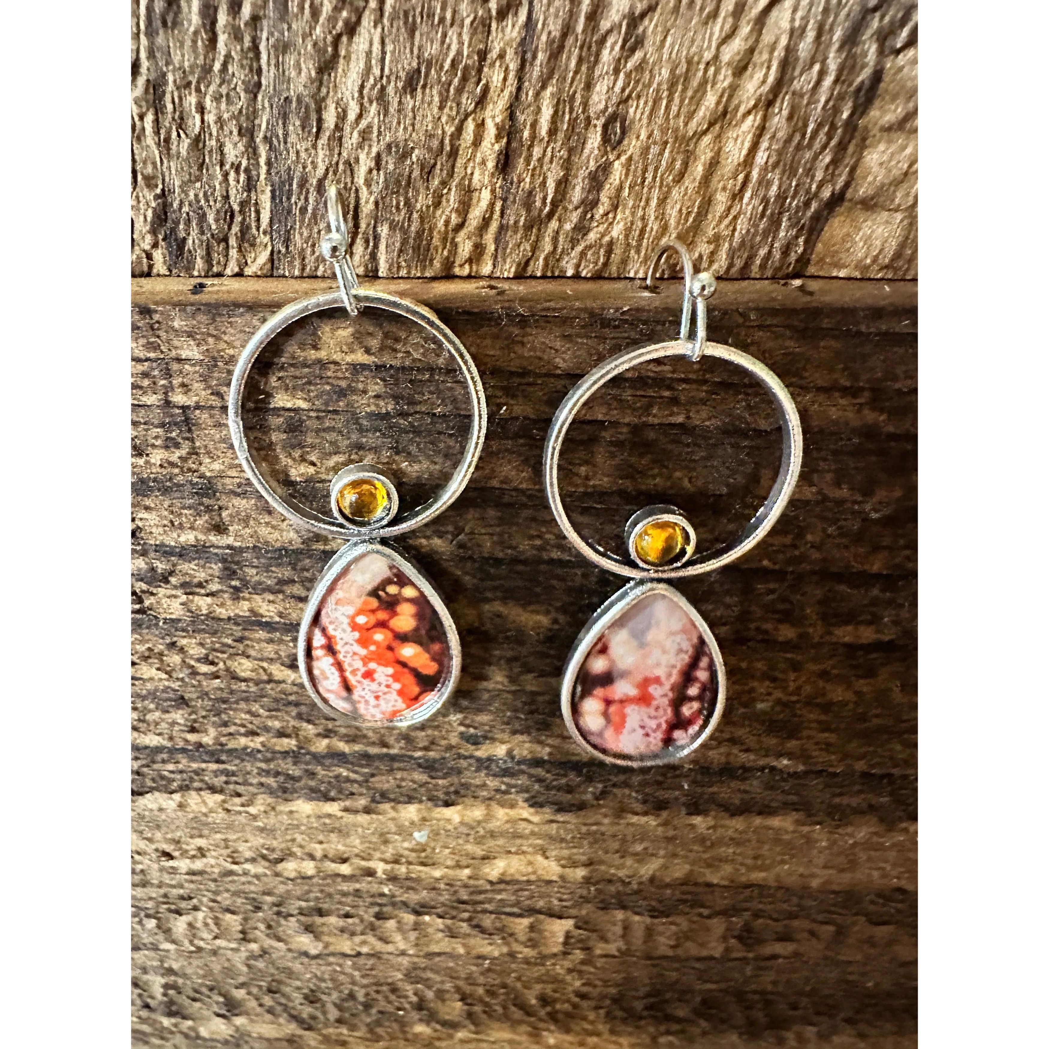 Other Boho Hippie Western Delicate Pink Floral Circle Silver Drop Size ONE SIZE - 1 Thumbnail