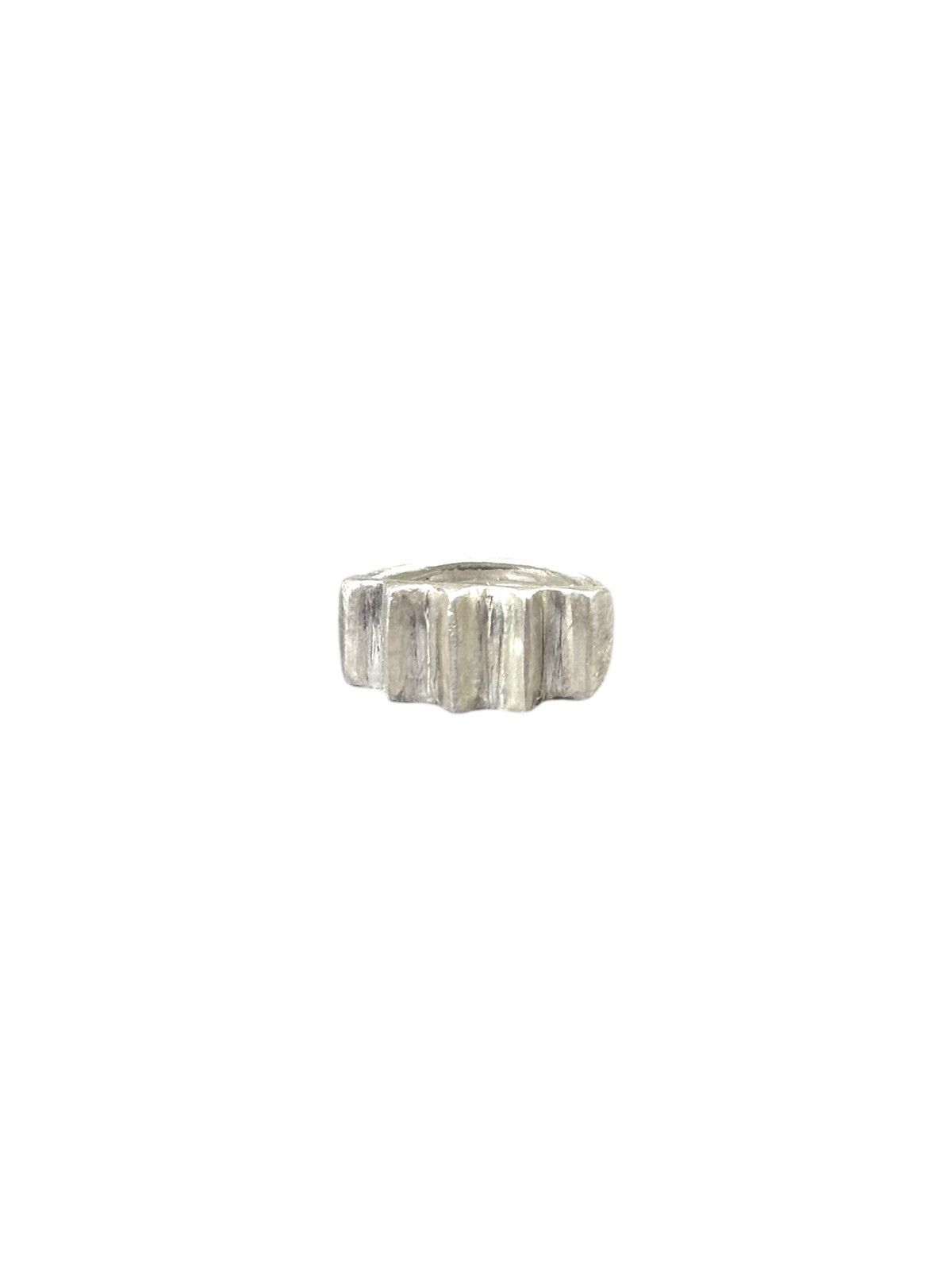 Vintage 2000s HANDCRAFTED BRUTALIST PILLAR STERLING SILVER RING Size ONE SIZE - 2 Thumbnail