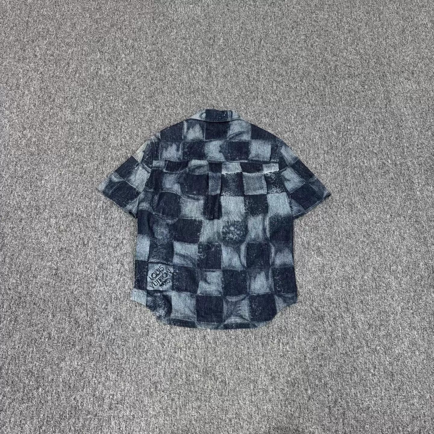 Louis Vuitton LV Damier Denim Short-Sleeve Shirt Jacket XS 99 New Size US XS / EU 42 / 0 - 2 Thumbnail