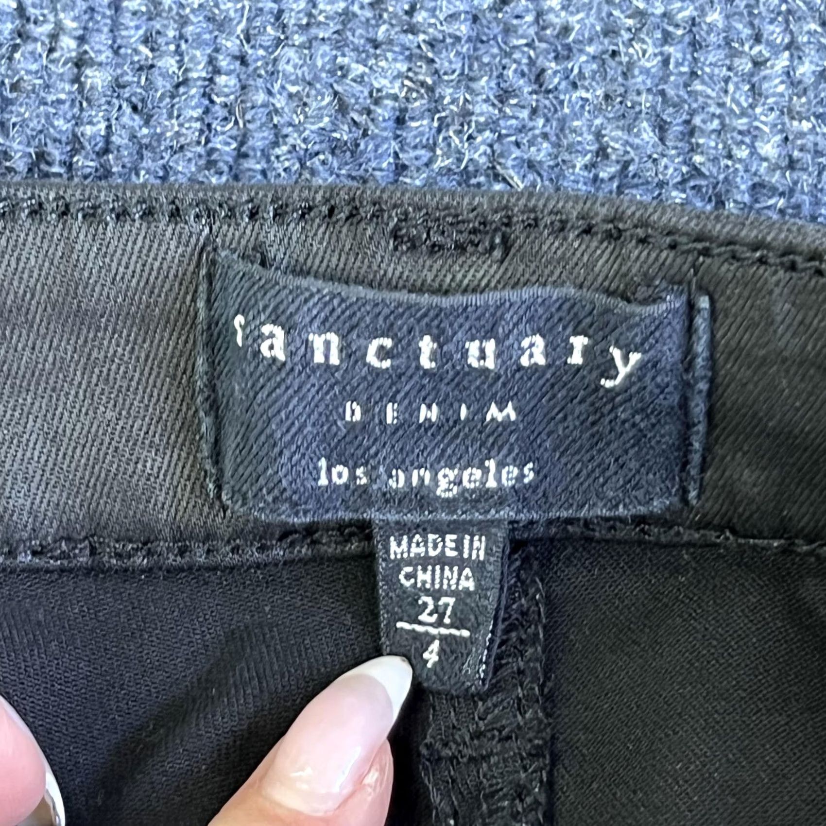 Sanctuary Sanctuary Jeans Womens 4/27 Black Mid Rise Skinny Coated Stretch Denim Pants Size 27" / US 4 / IT 40 - 6 Thumbnail