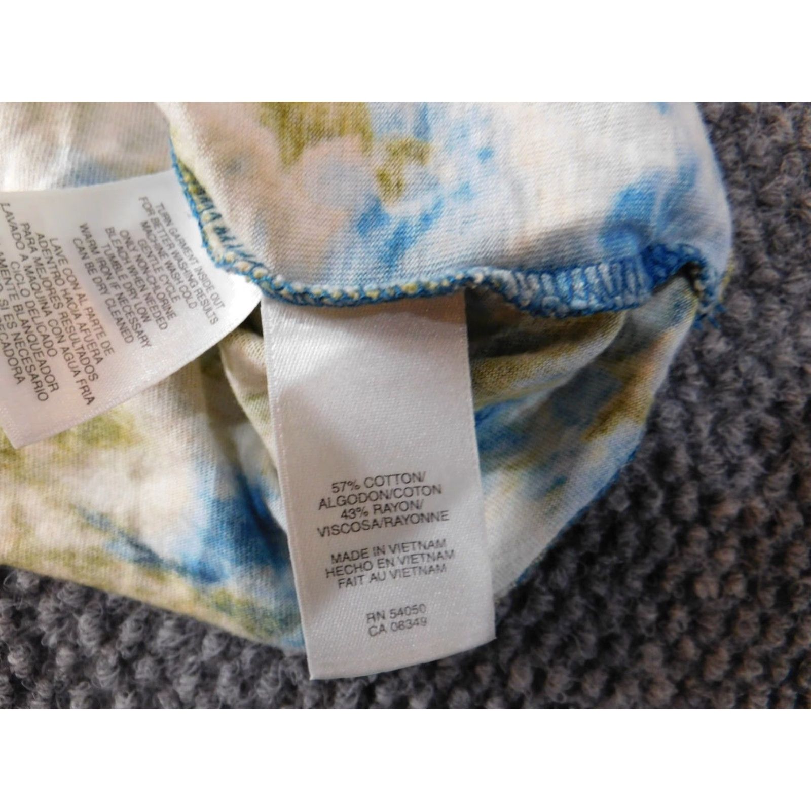 Jones New York Jones New York Blouse XL Womens Floral Yellow Crew Neck Pullover Cotton Rayon Stretch Casual Top Size XL / US 12-14 / IT 48-50 - 7 Thumbnail