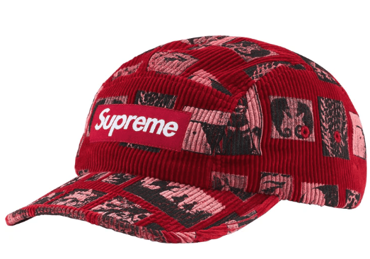 image of Supreme Weirdo Dave Corduroy Camp Cap Red (Ss24), Men's