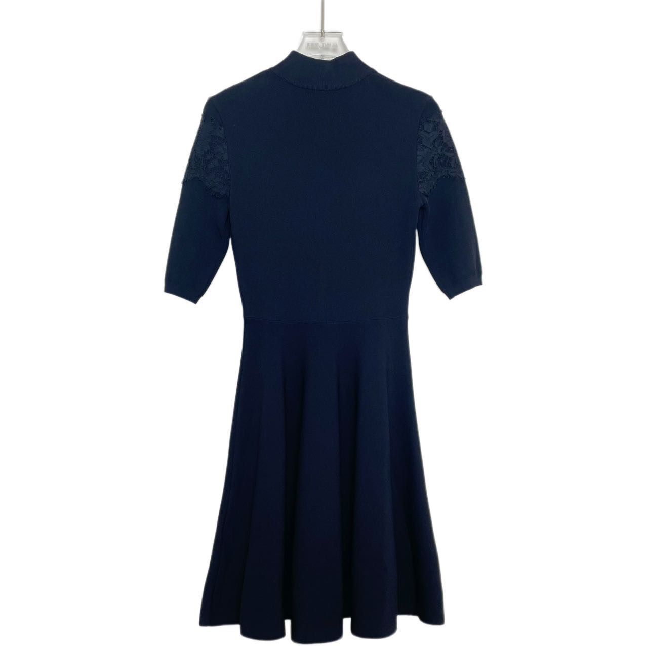 Valentino Valentino Black Lace Waist-cinched Dress K26WX Size S / US 4 / IT 40 - 2 Thumbnail