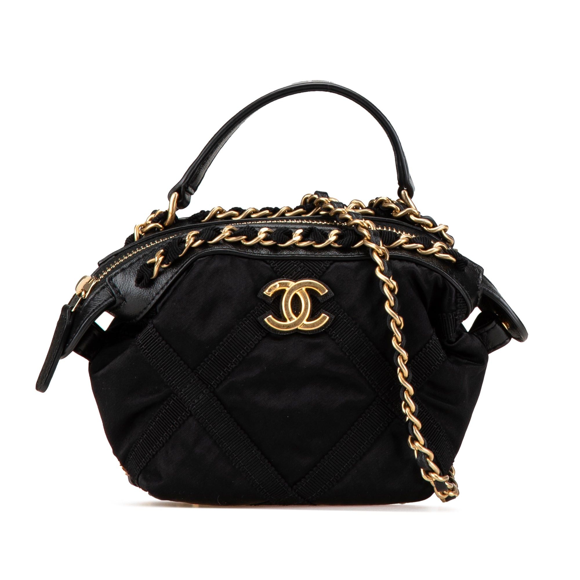 Chanel Chanel Nylon Grosgrain Lifestyle Clutch with Chain Black Size ONE SIZE - 1 Thumbnail