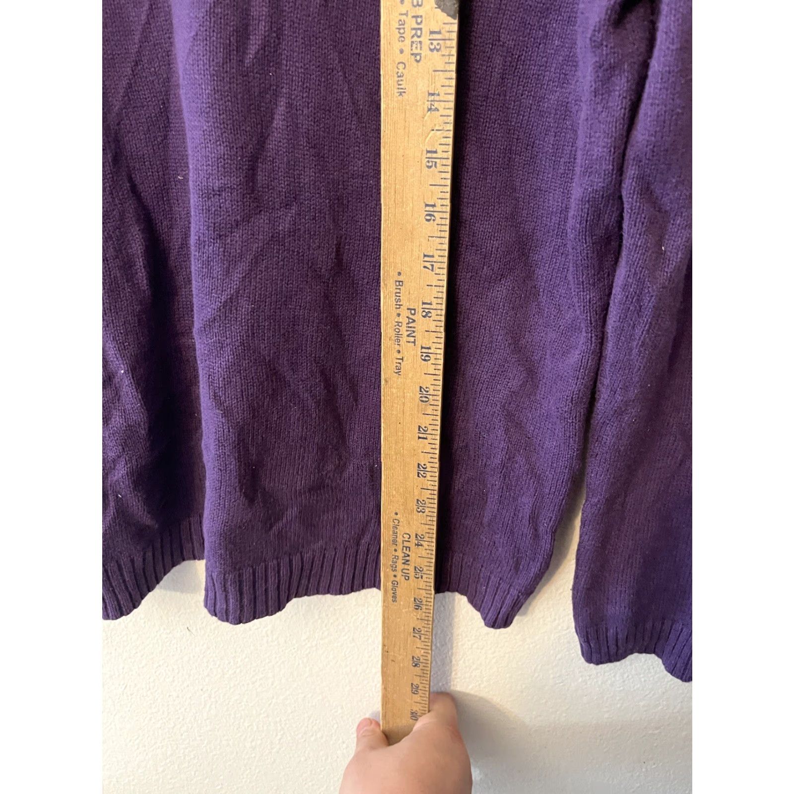 Vintage Karen Scott Womens Sweater Pullover Henley Textured Hardware Buckles Purple Size Medium Size M / US 6-8 / IT 42-44 - 4 Thumbnail