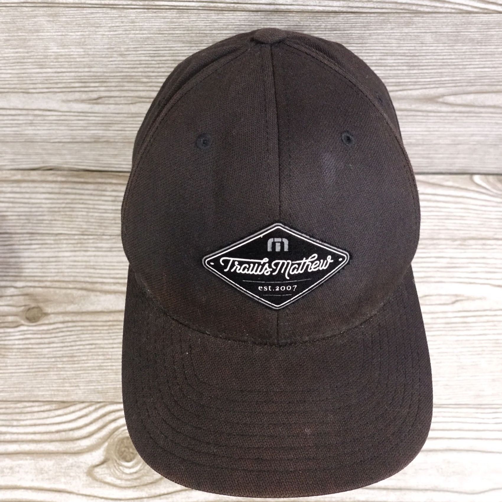 TravisMathew TRAVIS MATHEW BLACK ADJUSTABLE CURVE SNAPBACK BASEBALL HAT CAP STAINED UNISEX ADULT ONE SIZE CAP BLACK CAP Size ONE SIZE - 4 Thumbnail