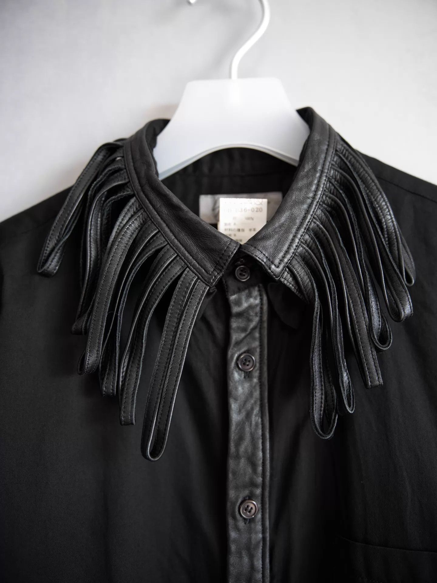 Yohji Yamamoto Yohji Yamamoto 06AW Fringe Ring Lambskin Shirt Black Size US S / EU 44-46 / 1 - 4 Thumbnail