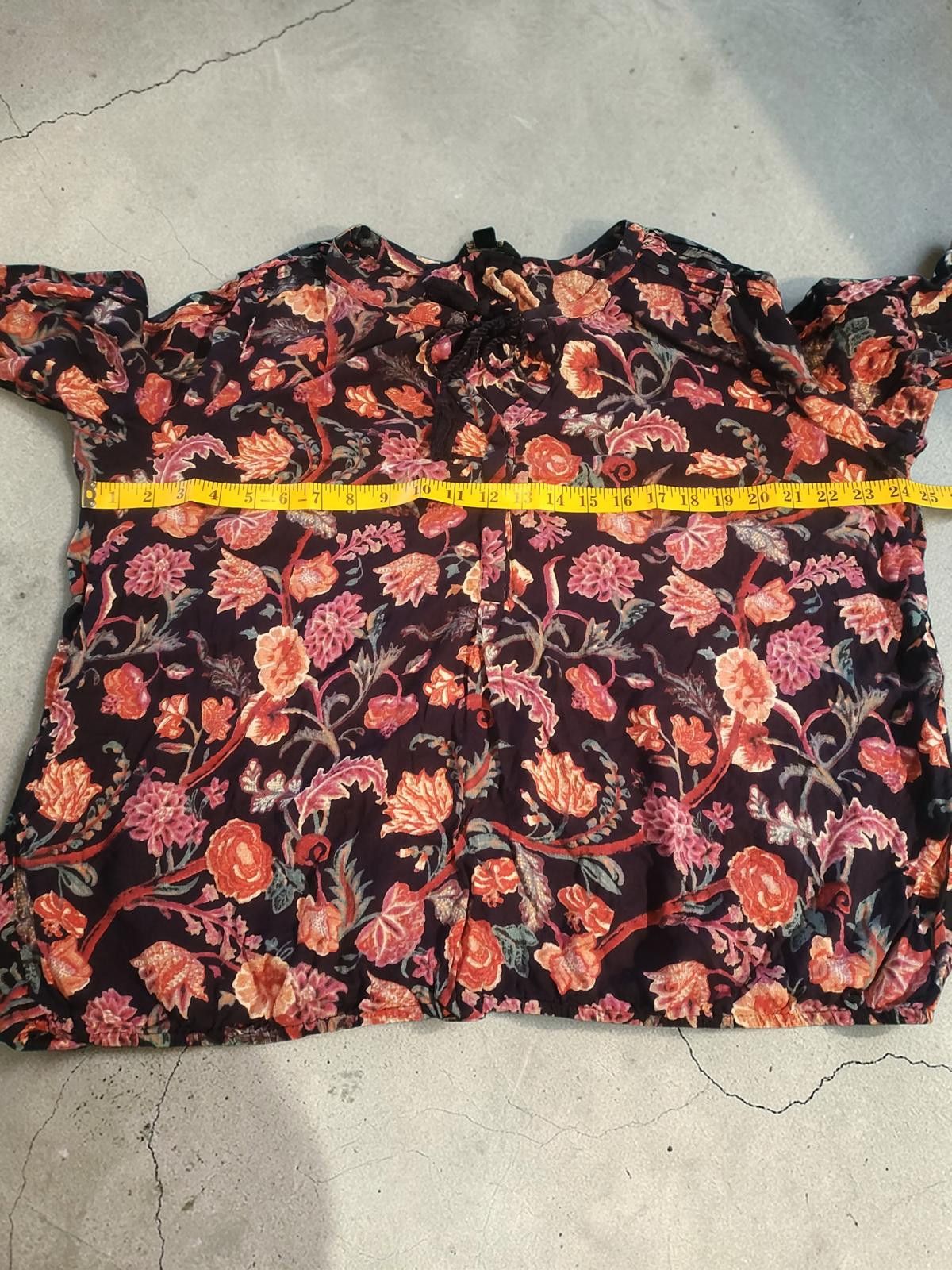 Lucky Brand Lucky Brand 1X Floral Print Blouse Navy Blue Size XL / US 12-14 / IT 48-50 - 7 Thumbnail