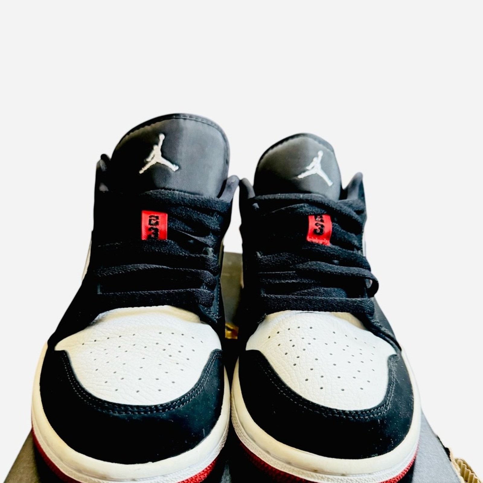 Nike Nike Air Jordan 1 Low Sneakers - Black, Red, White Size US 8 / EU 41 - 4 Thumbnail