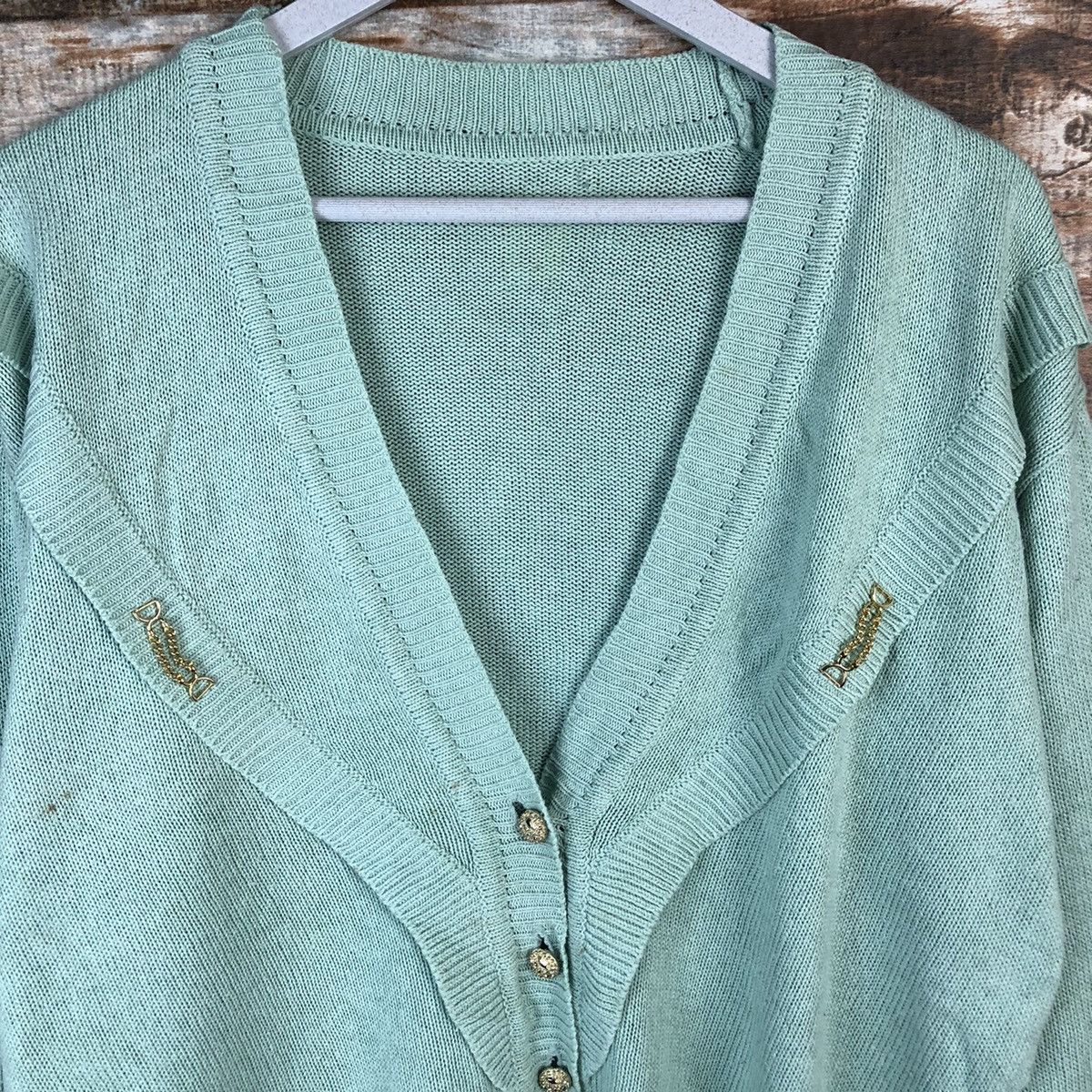 Japanese Brand Japanese Brand Green Cardigan Knitwear #A1360 Size XL / US 12-14 / IT 48-50 - 9 Thumbnail