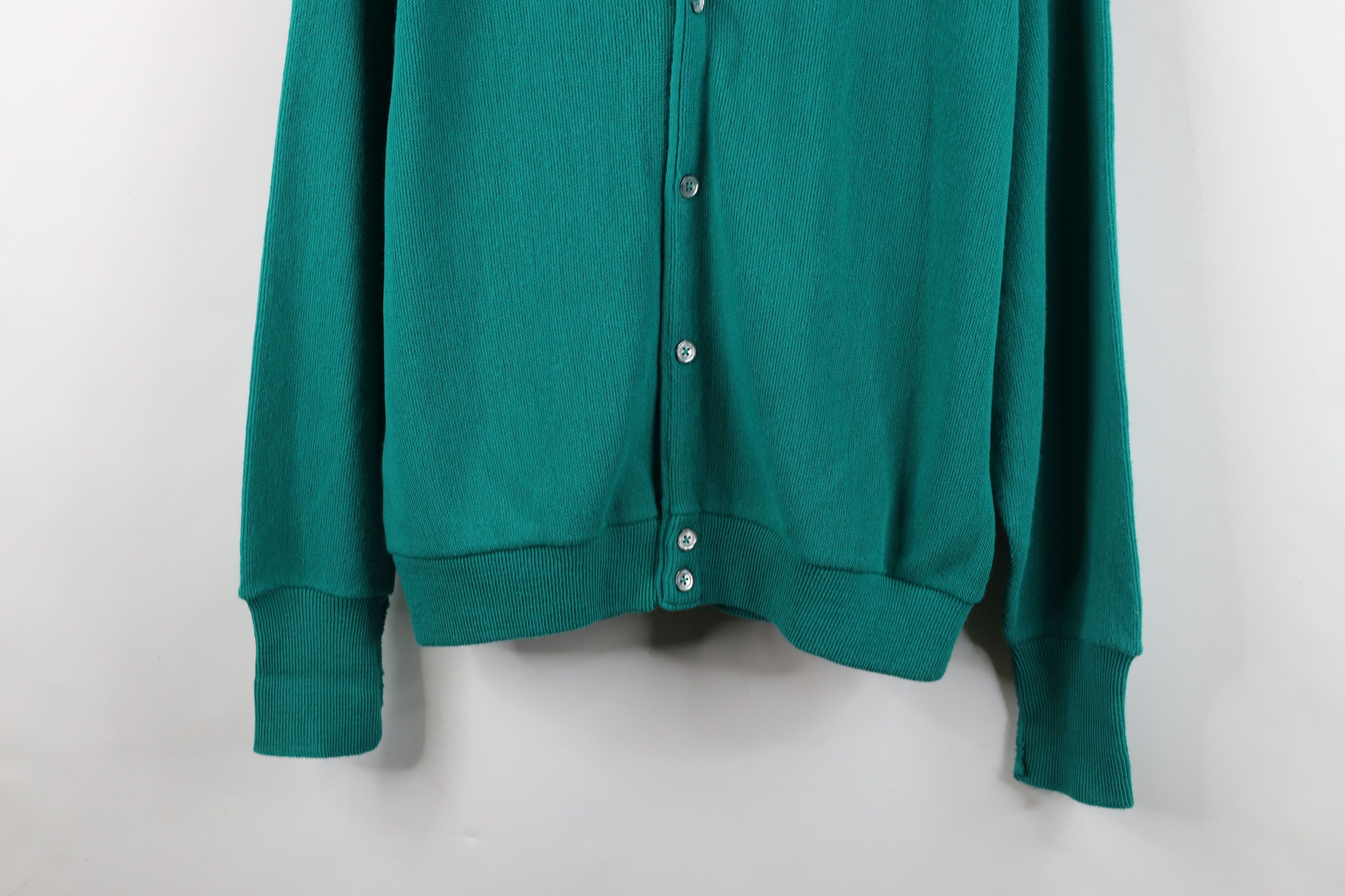 Izod Vintage 90s Izod Knit Button Cardigan Sweater Teal USA Size US XL / EU 56 / 4 - 3 Thumbnail