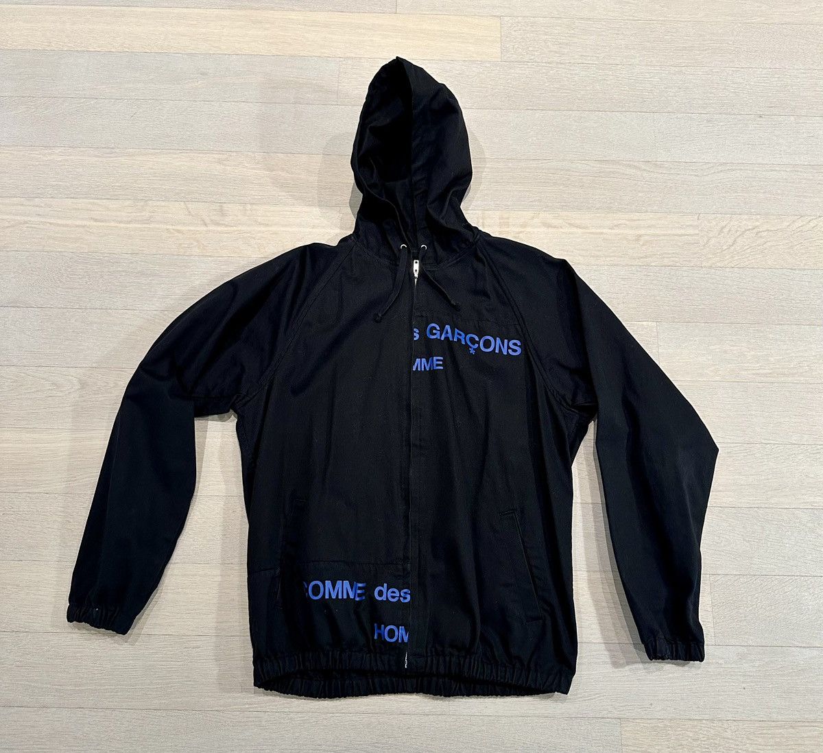 image of Comme Des Garcons Comme Des Garcon Split Logo Hoodie Jacket in Black, Men's (Size XL)