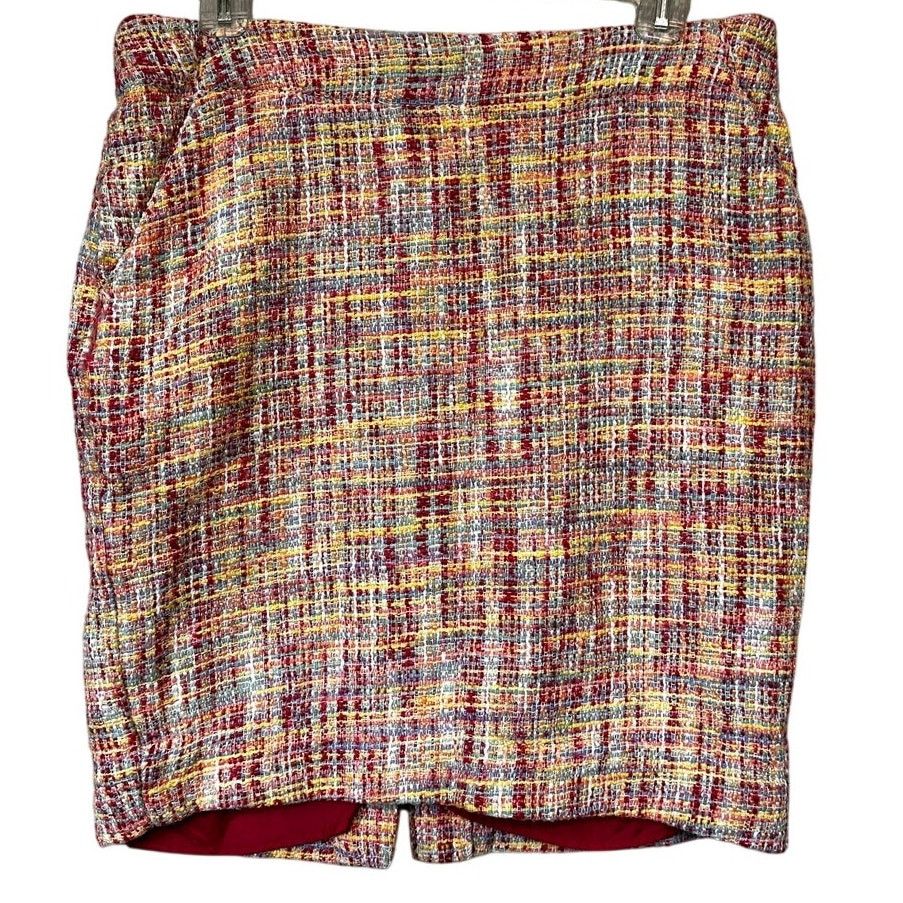 Merona Merona Tweed Mini Skirt A Line Side Pockets Women's Multi 10 Size 32" / US 10 / IT 46 - 2 Thumbnail