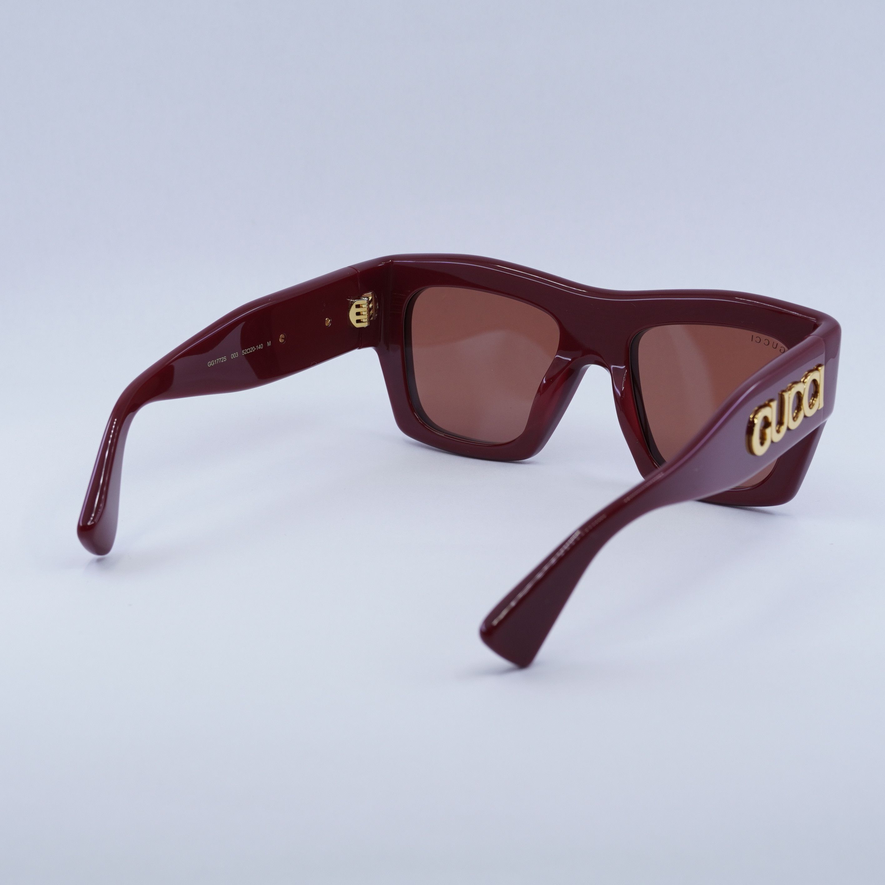Gucci Gucci GG1772S 003 Sunglasses Burgundy Square Frame Size ONE SIZE - 10 Thumbnail