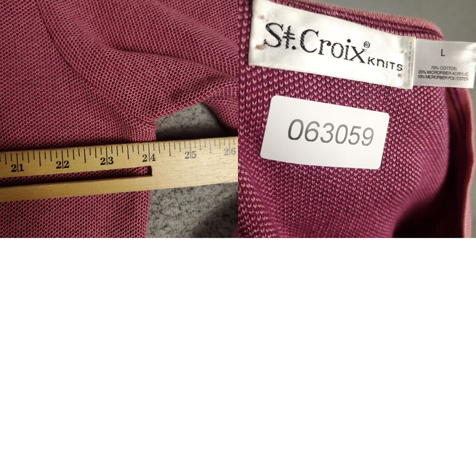 Vintage VINTAGE St Croix Sweater Shirt Mens L Mulberry Pink V-Neck Knit Pullover Logo 3-Season Casual Mens Size US L / EU 52-54 / 3 - 8 Thumbnail