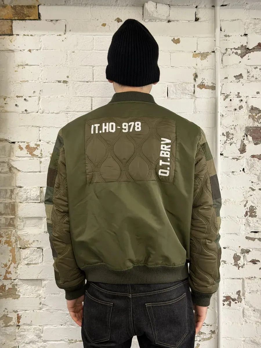 Diesel Diesel Khaki Camo Panel Bomber Jacket Size US L / EU 52-54 / 3 - 3 Thumbnail