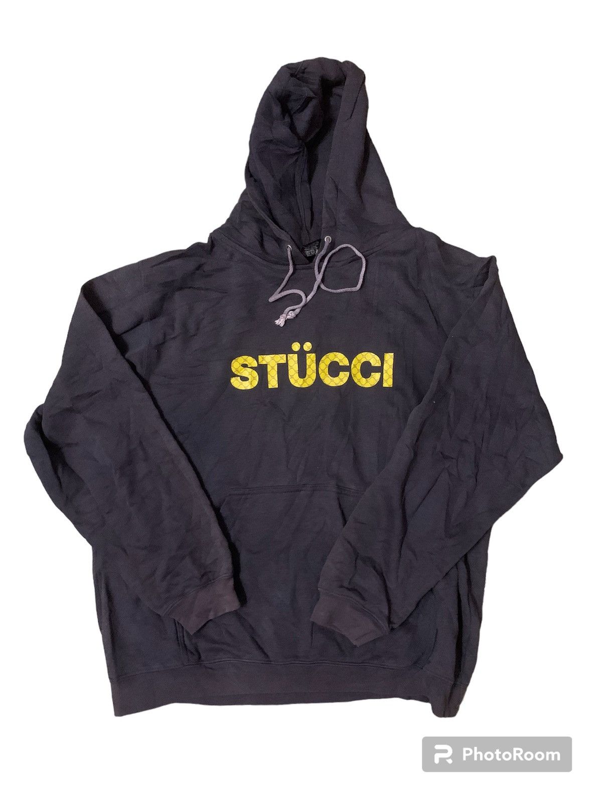 Pre-owned Stussy X Vintage Y2k Stussy ‘stucci' Spellout Hoodies In Dark Purple