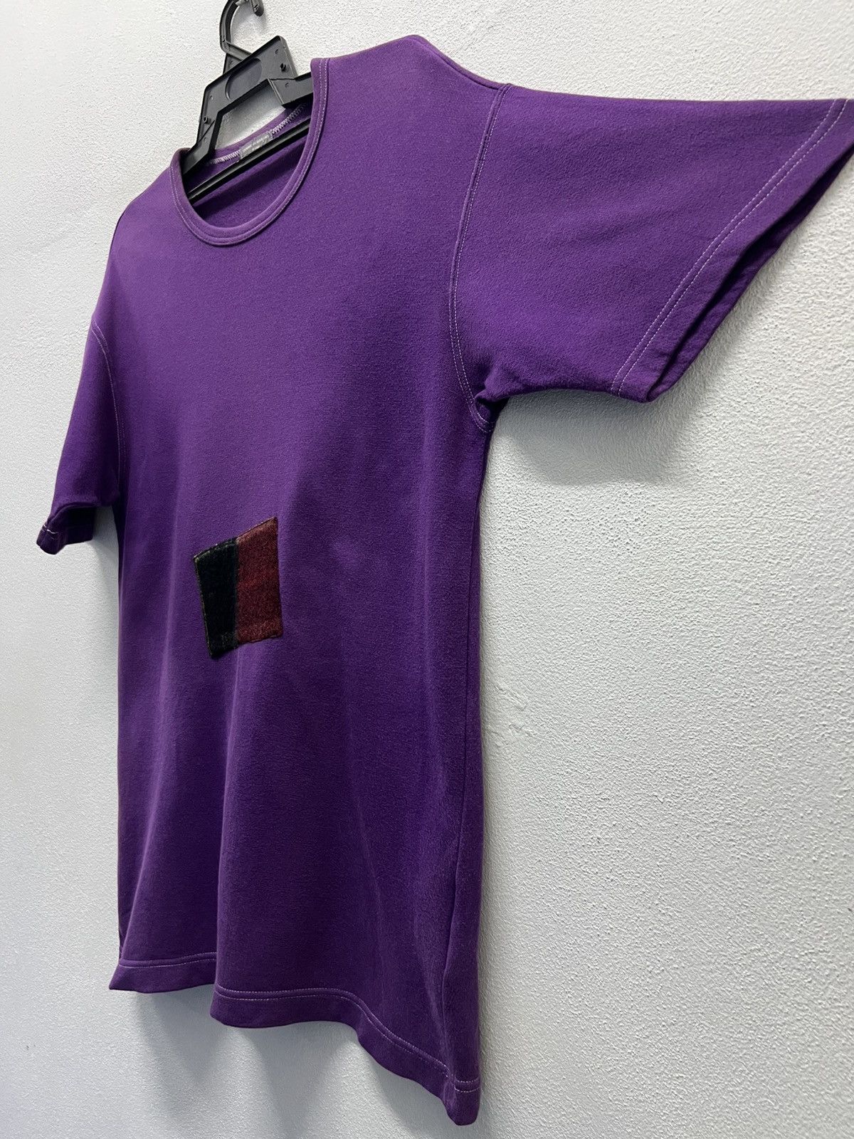 Comme des Garcons Homme × Japanese Brand × Vintage Comme des Garçons Homme AD2000 Purple T with Tartan Patch Size US L / EU 52-54 / 3 - 6 Thumbnail