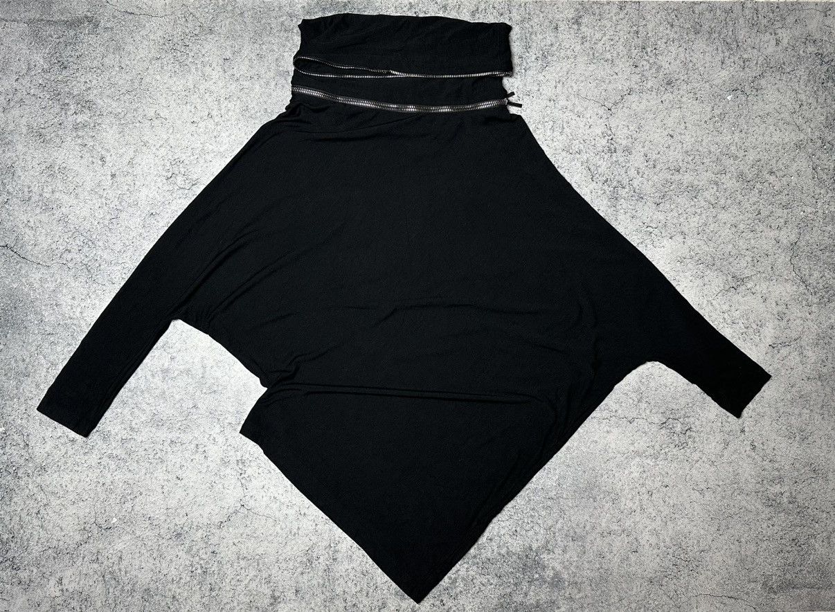 plein sud Plein Sud Jeans Asymmetric Turtleneck Zip Details Top Hoodie Size L / US 10 / IT 46 - 9 Thumbnail