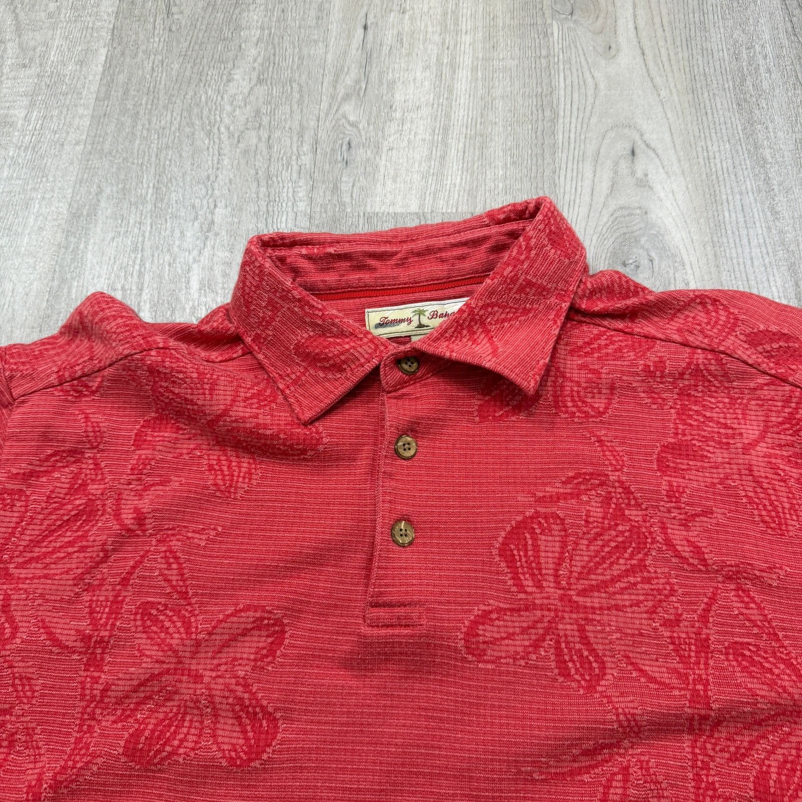 Tommy Bahama Vintage Tommy Bahama Polo Shirt Men's Large Red Hawaiian Size US L / EU 52-54 / 3 - 3 Thumbnail