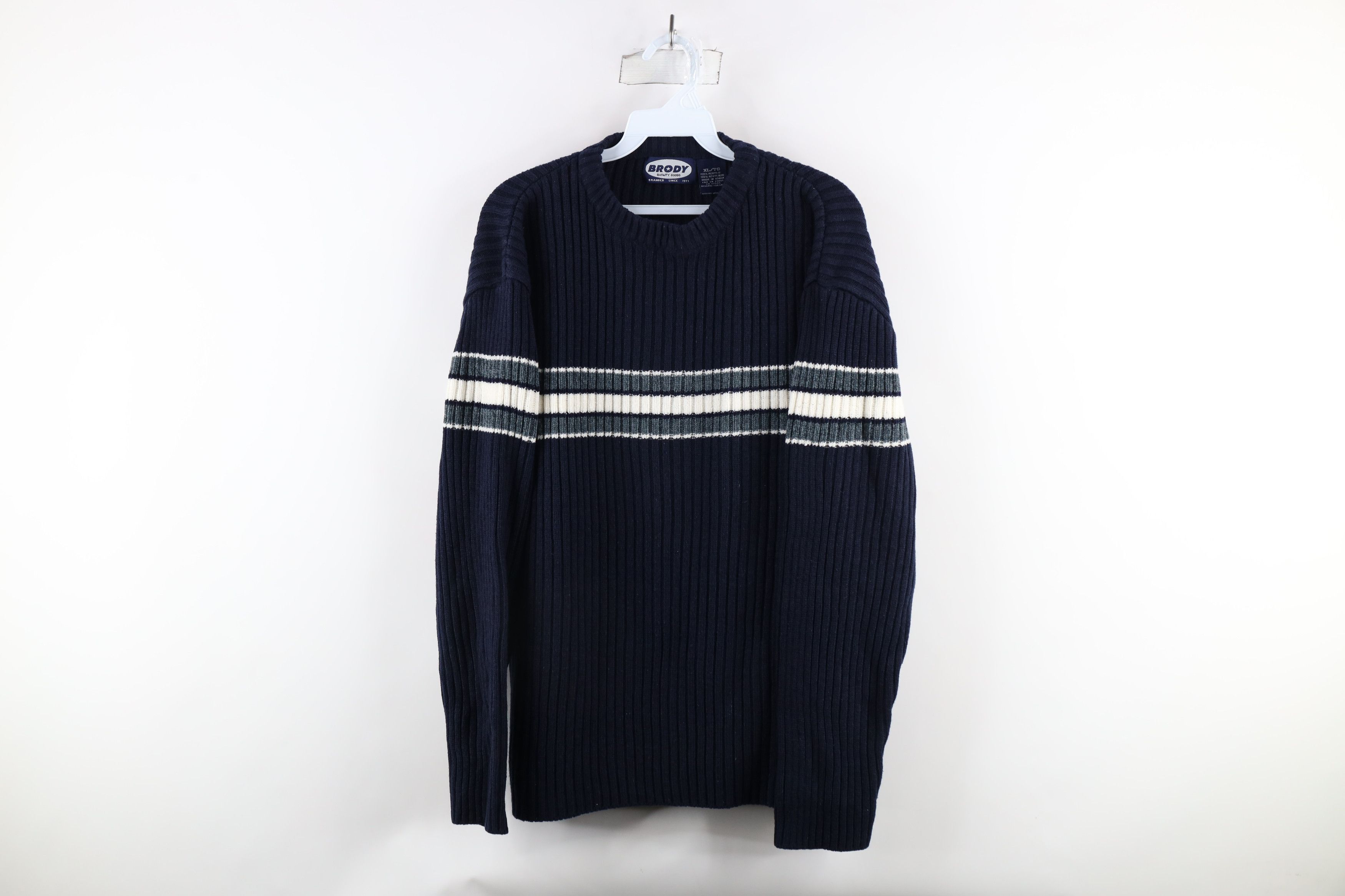Vintage Vintage 90s Streetwear Block Chunky Ribbed Knit Sweater Size US XL / EU 56 / 4 - 1 Thumbnail
