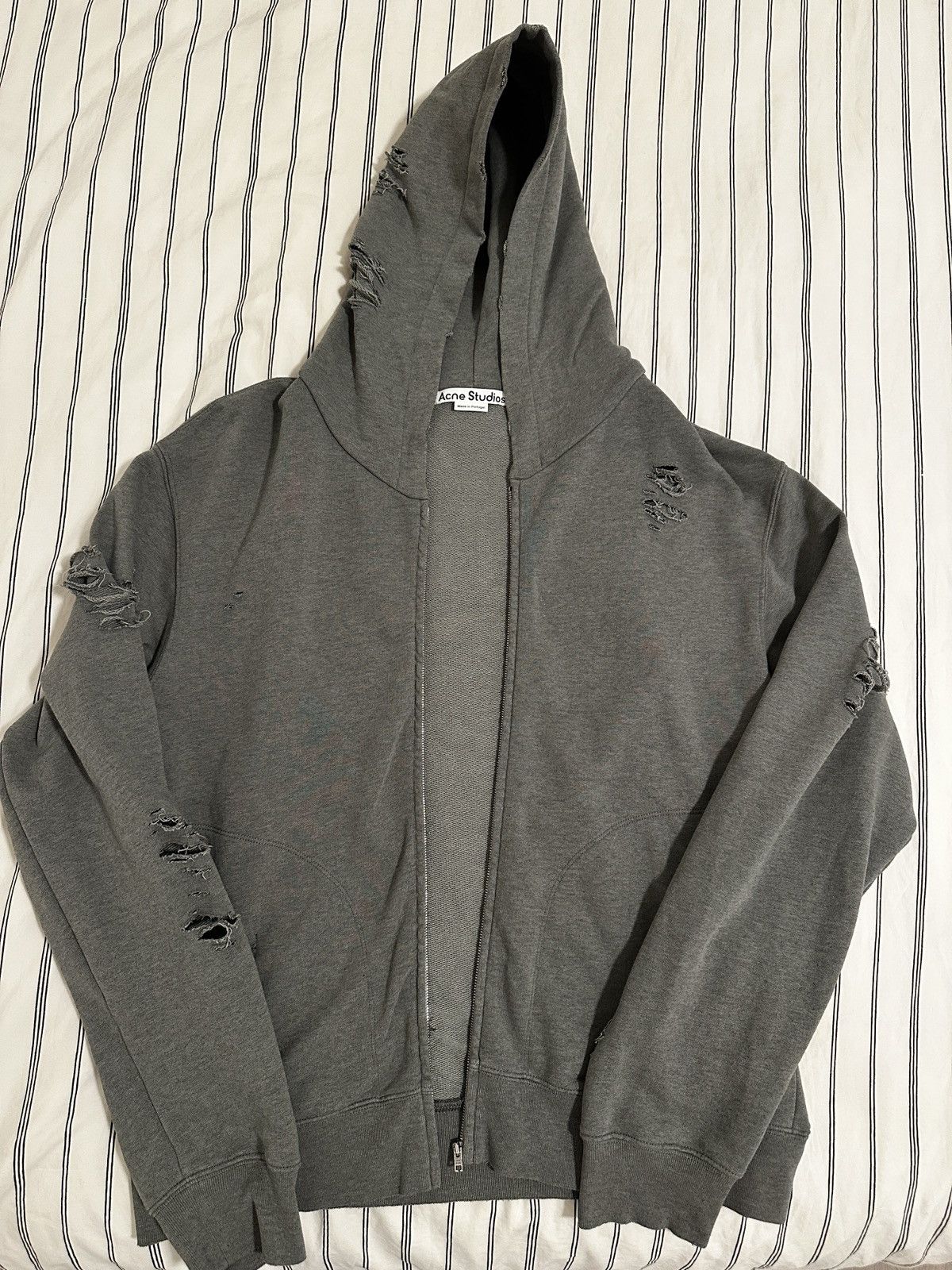 Acne Studios Acne Studios Distressed Logo Hoodie Size US M / EU 48-50 / 2 - 1 Thumbnail