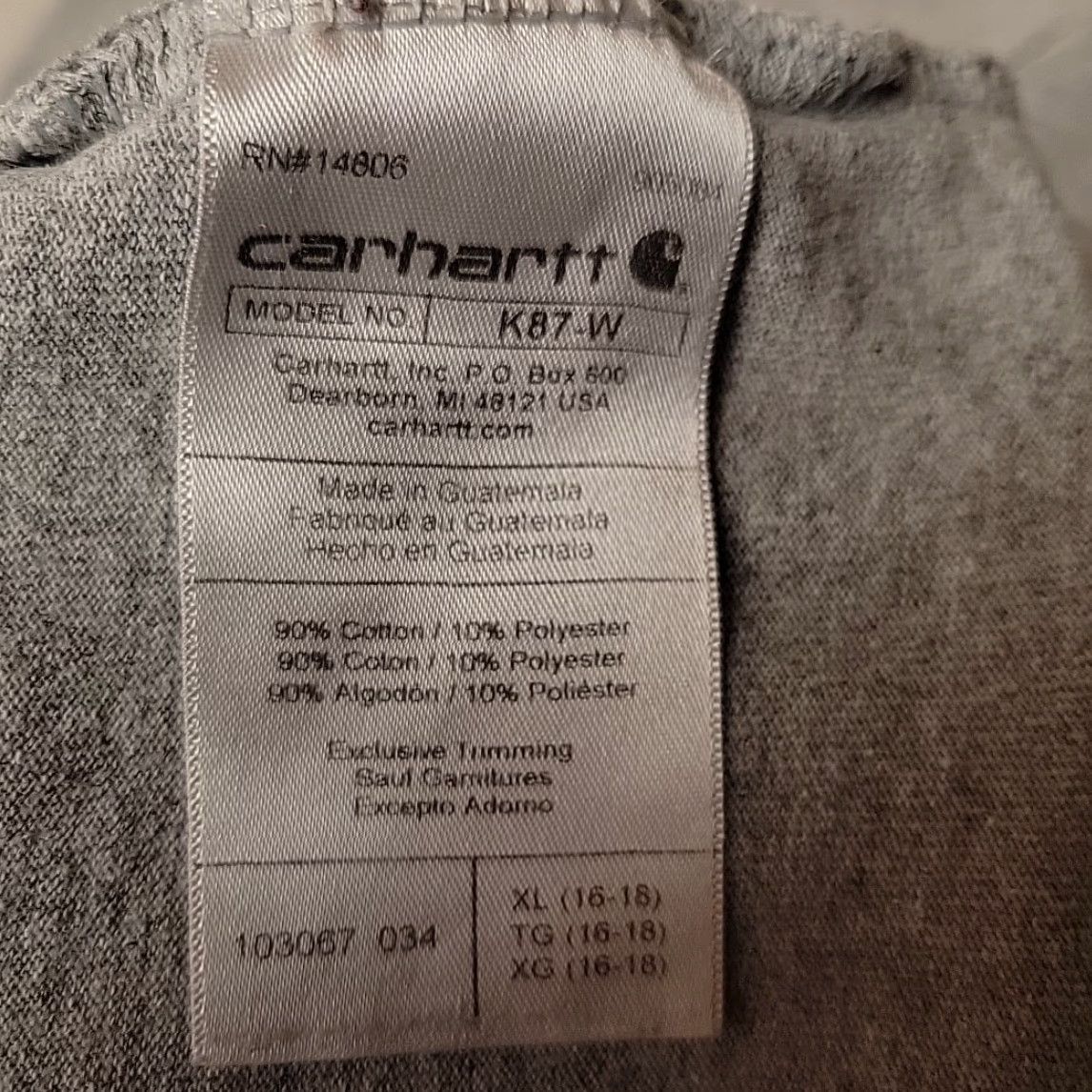 Carhartt VINTAGE Carhartt Shirt Womens XL Gray Pocket Workwear Original Fit K87 Work Tee Size XL / US 12-14 / IT 48-50 - 8 Thumbnail