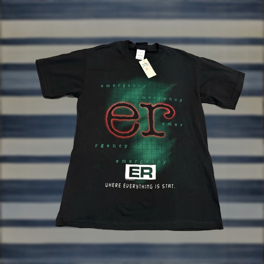 Vintage VINTAGE NBC ER Emergency Room TV Show 1995 Warner Bros. NBC Black Shirt Medium Mens 90s TV Theme Crew Neck Short Sleeve Tee Size US M / EU 48-50 / 2 - 1 Thumbnail